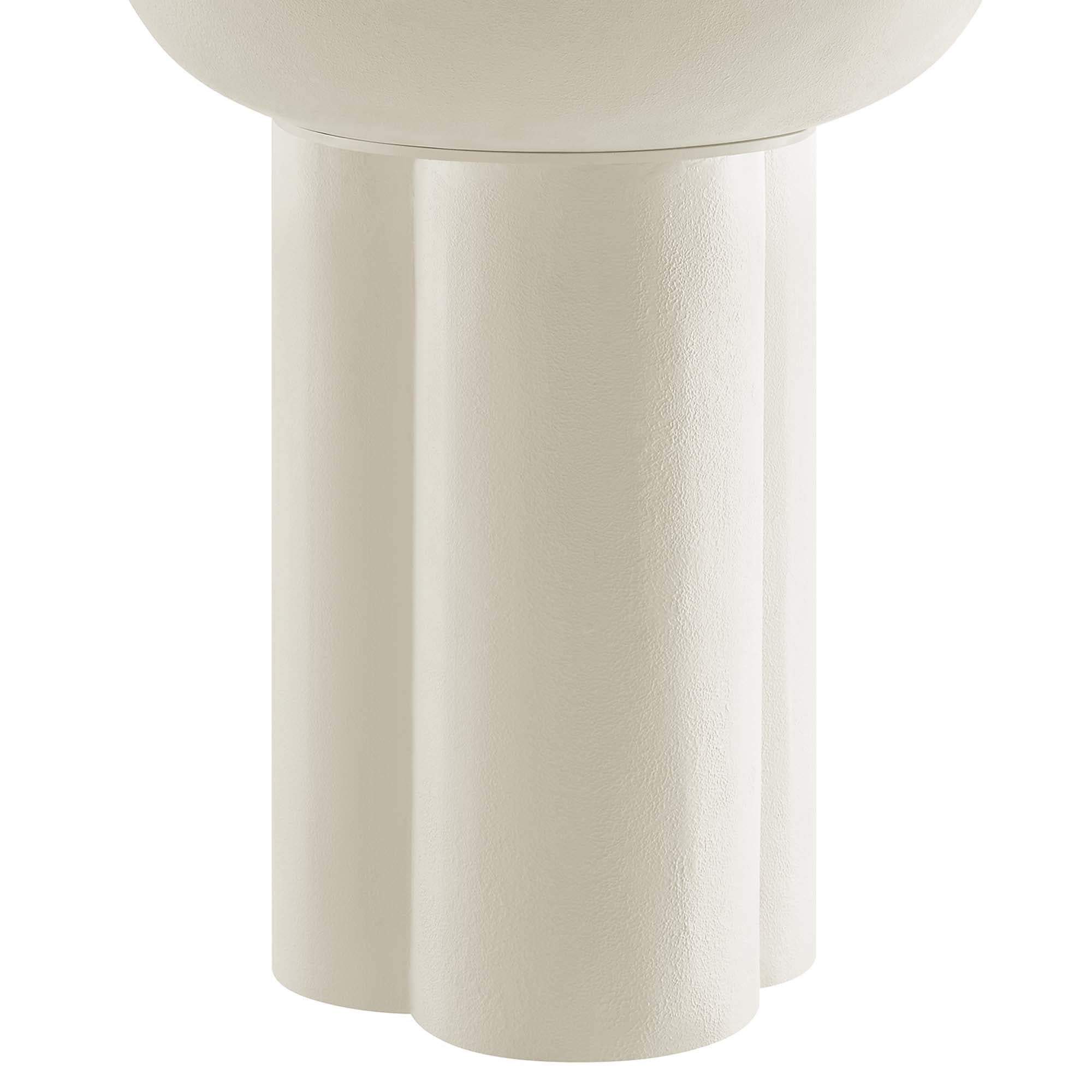Caspian Round Concrete Side Table - White
