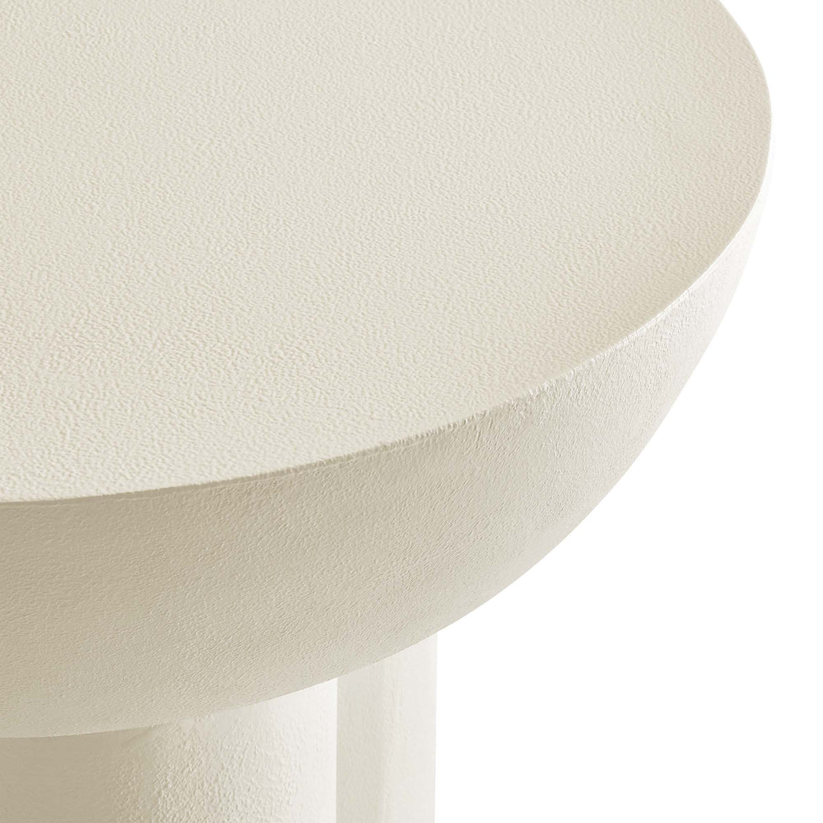 Caspian Round Concrete Side Table - White