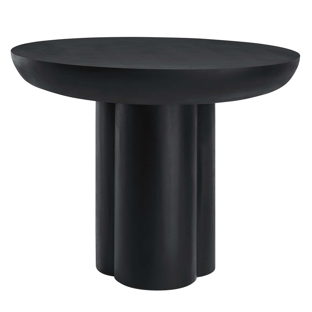 Caspian 40" Round Concrete Dining Table - Black