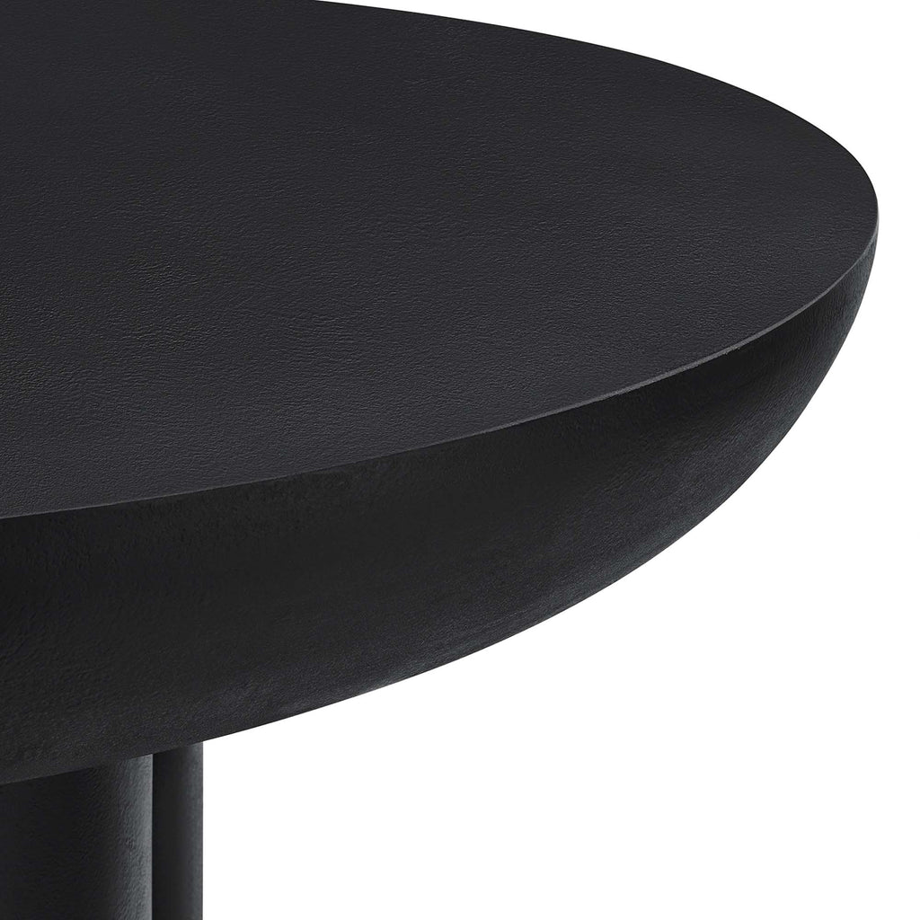 Caspian 40" Round Concrete Dining Table - Black