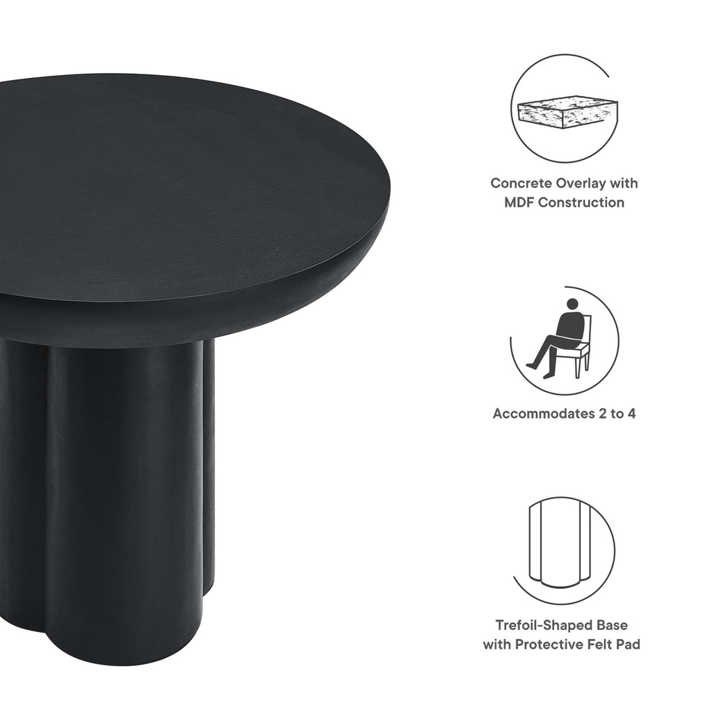 Caspian 40" Round Concrete Dining Table - Black