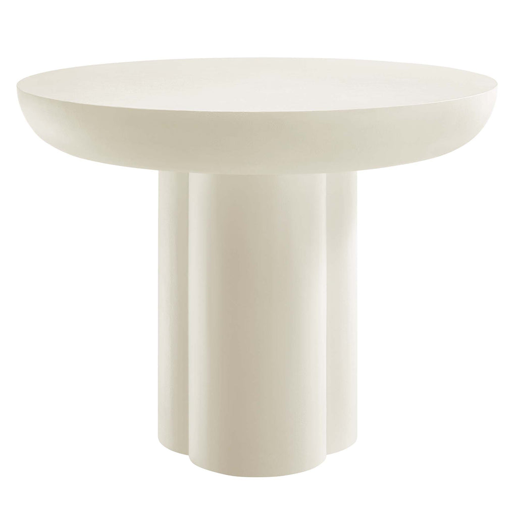 Caspian 40" Round Concrete Dining Table - White