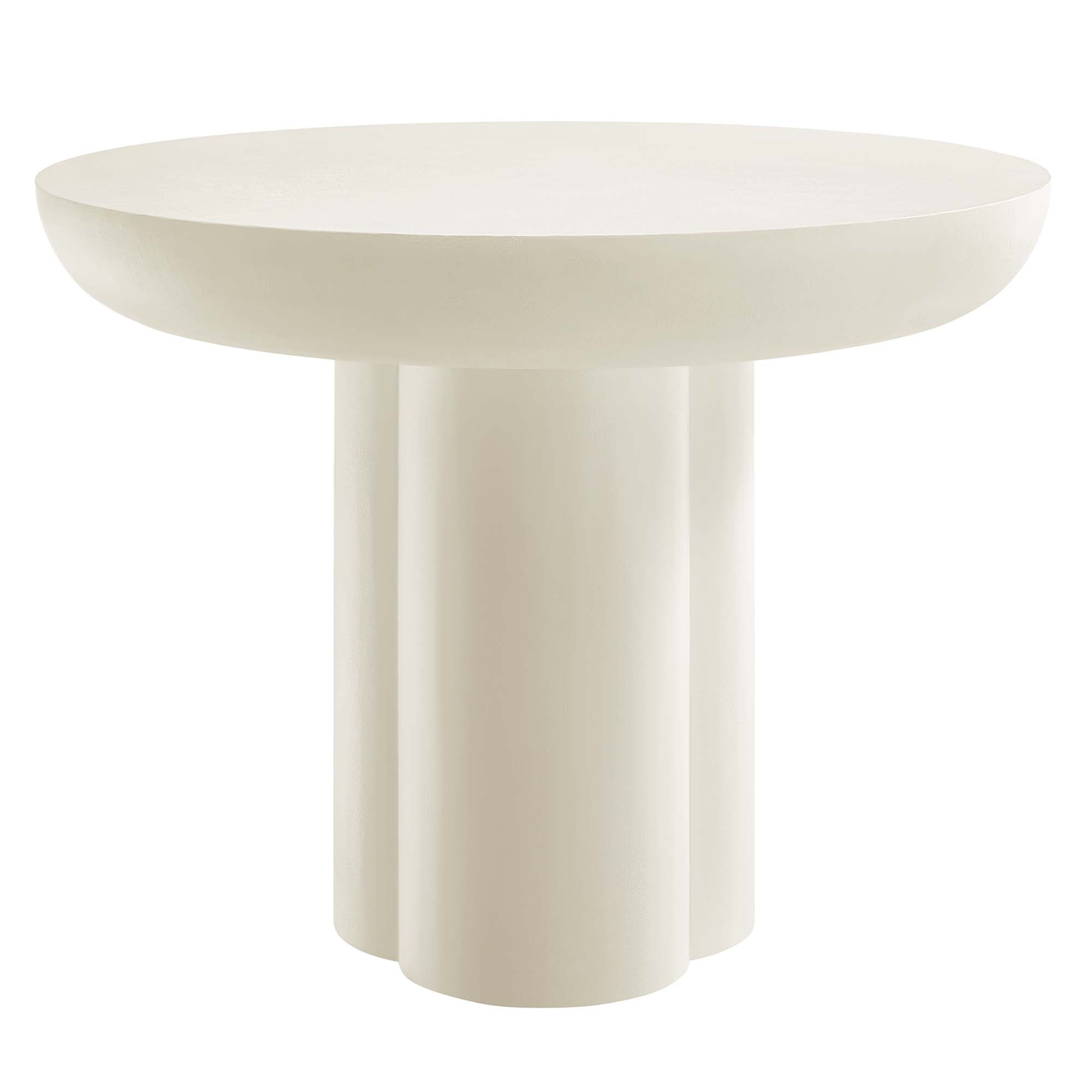 Caspian 40" Round Concrete Dining Table - White
