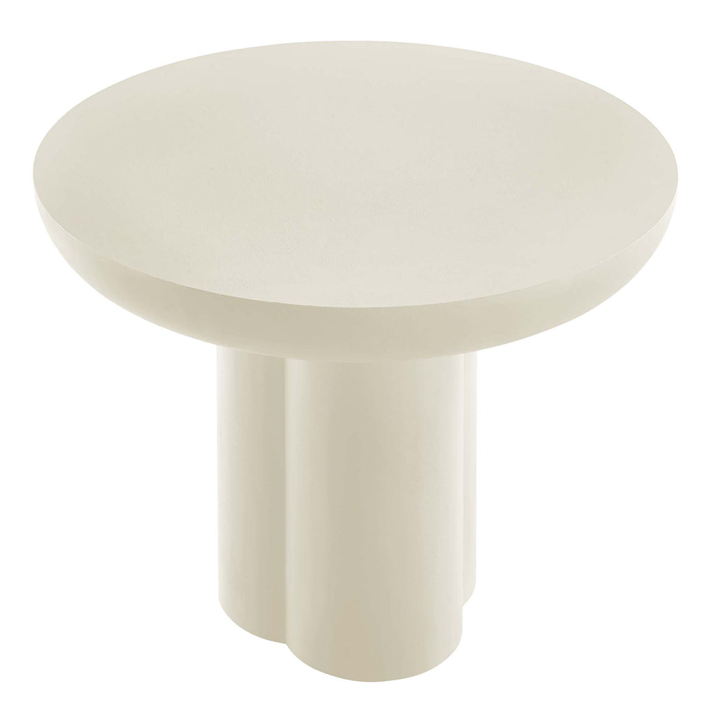 Caspian 40" Round Concrete Dining Table - White