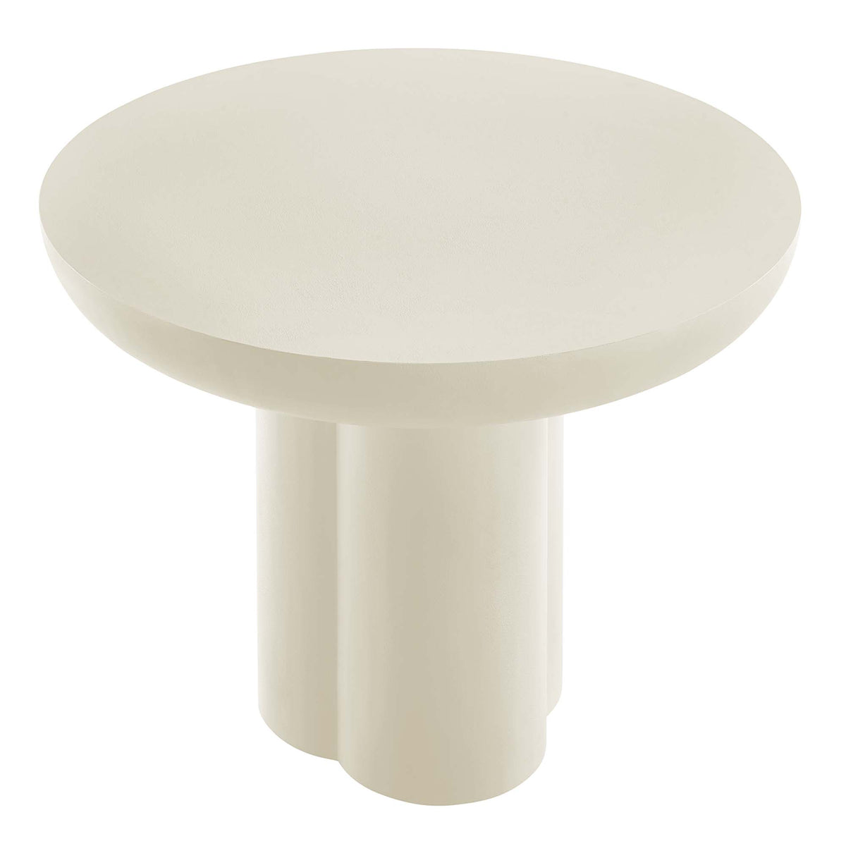 Caspian 40" Round Concrete Dining Table - White