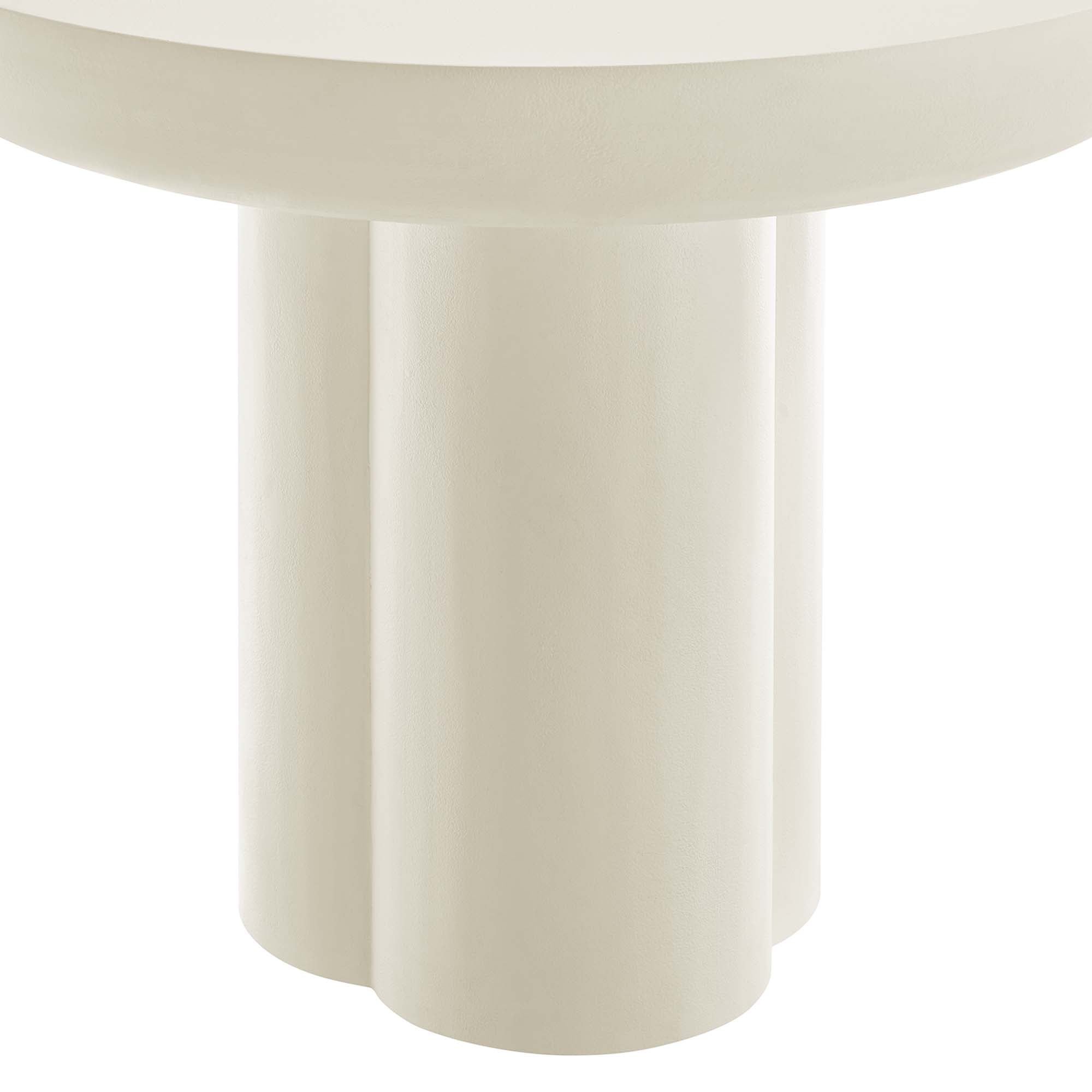 Caspian 40" Round Concrete Dining Table - White
