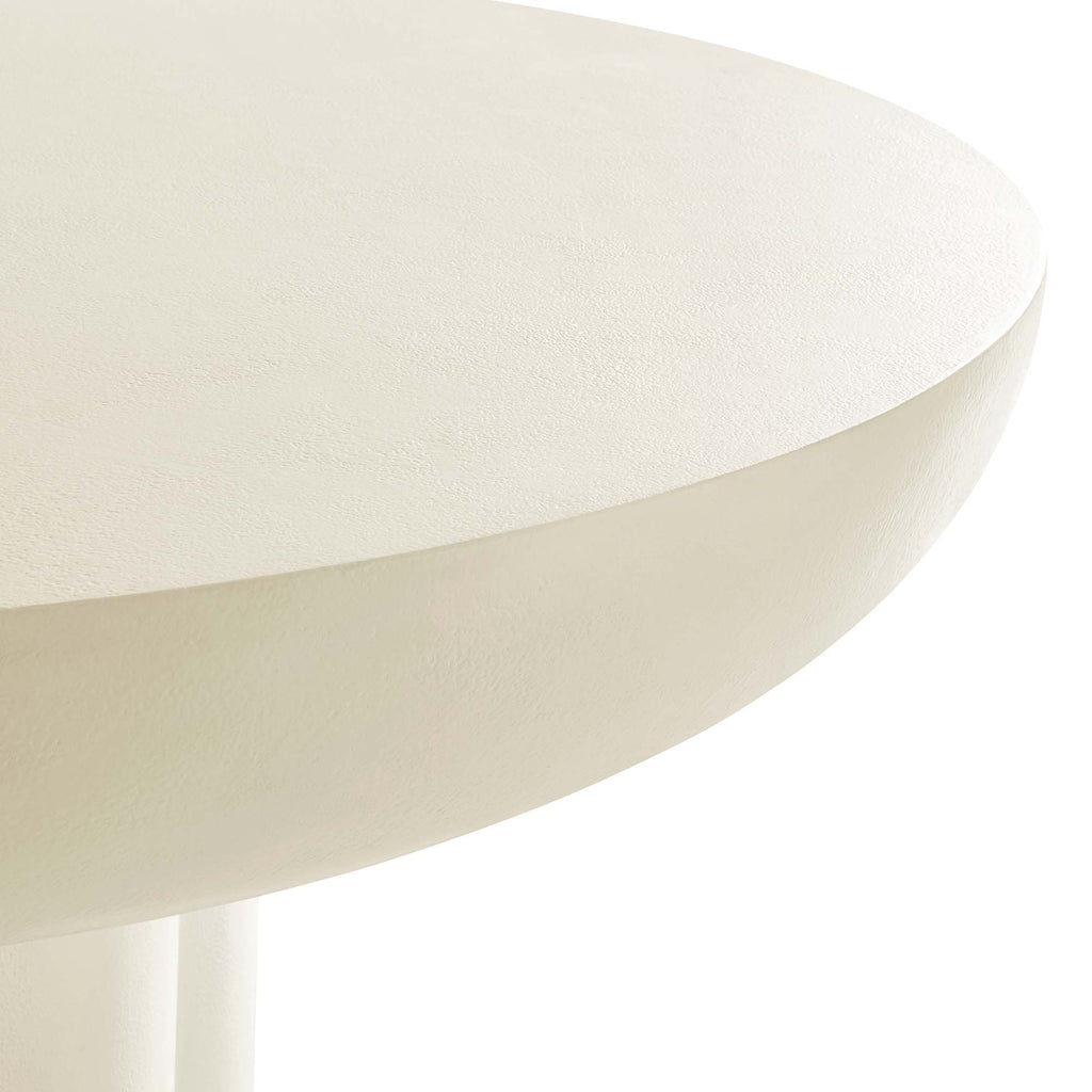 Caspian 40" Round Concrete Dining Table - White