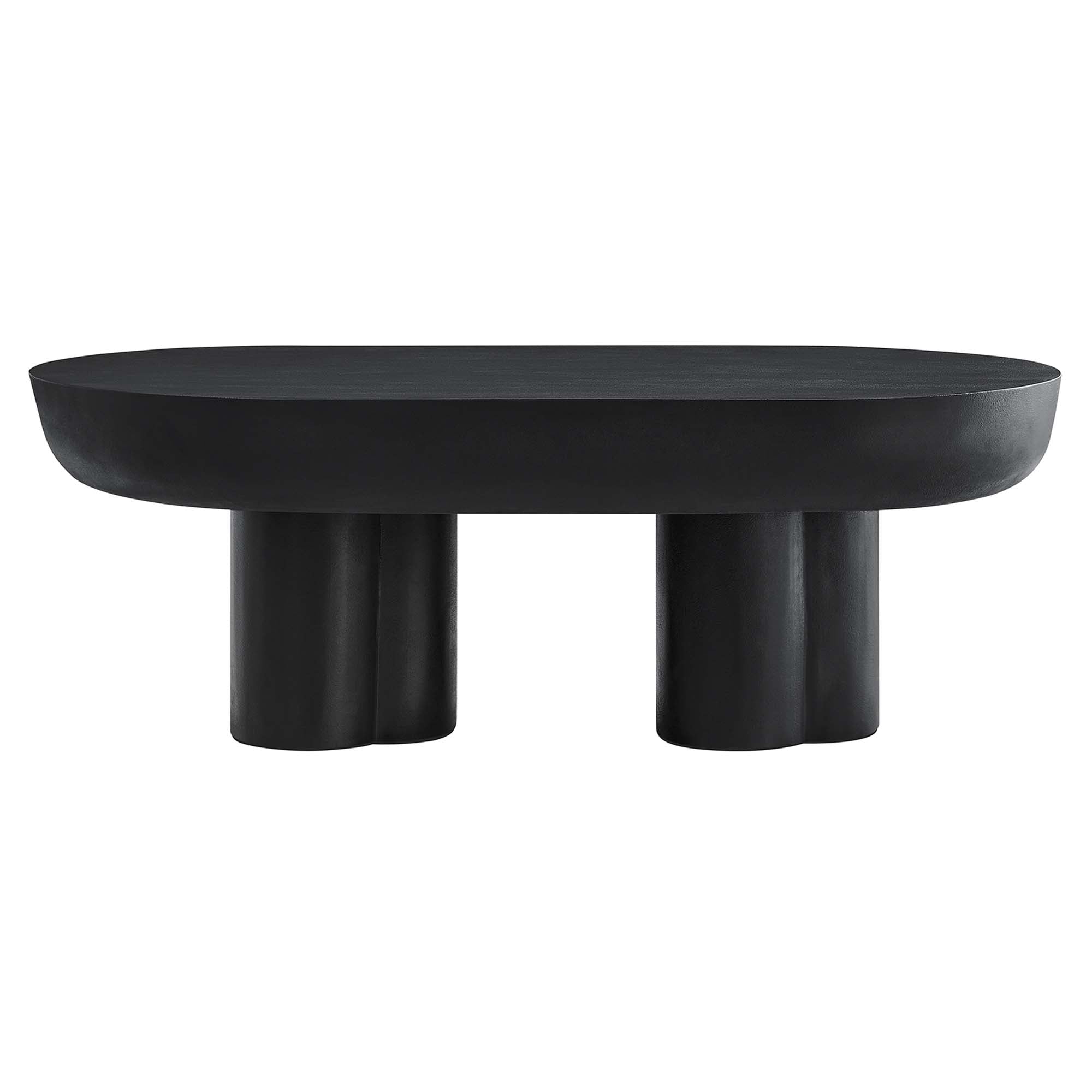 Caspian Oval Concrete Coffee Table - Black