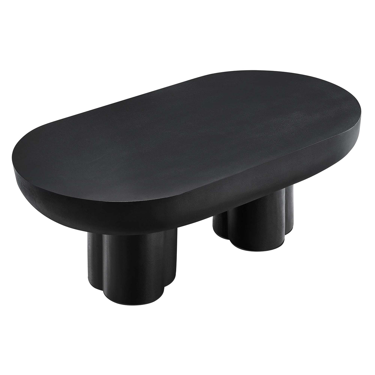 Caspian Oval Concrete Coffee Table - Black