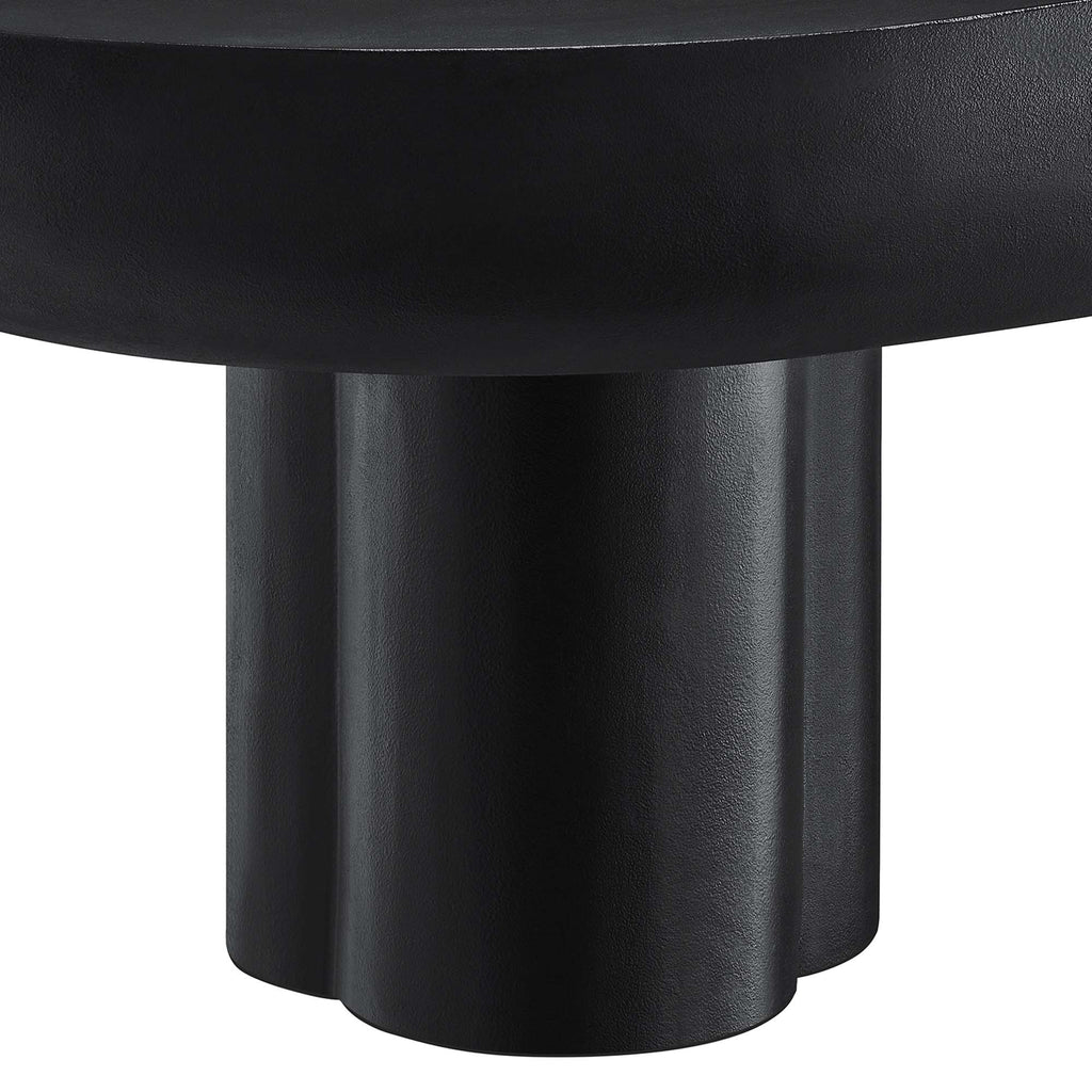 Caspian Oval Concrete Coffee Table - Black