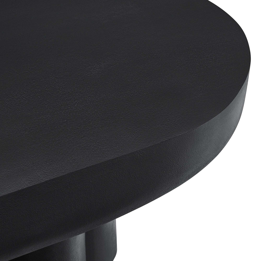 Caspian Oval Concrete Coffee Table - Black