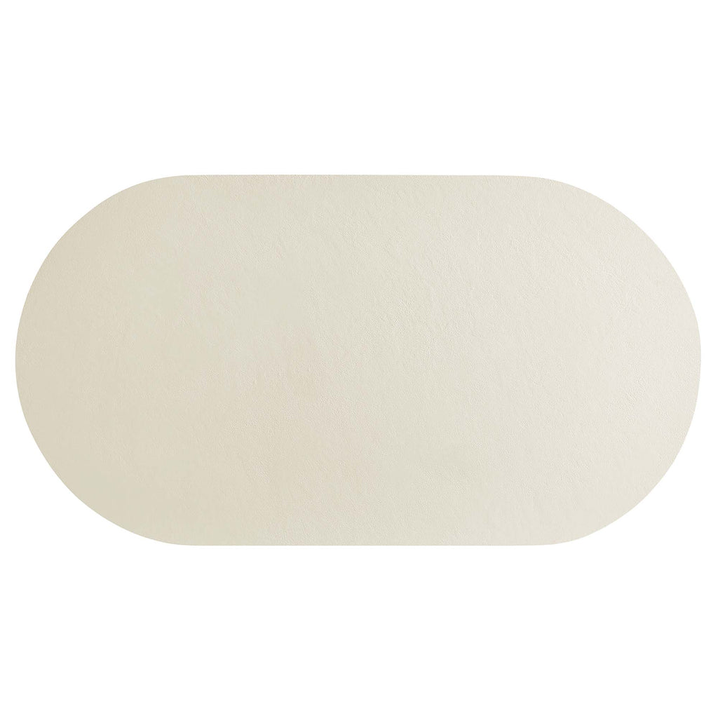 Caspian Oval Concrete Coffee Table - White