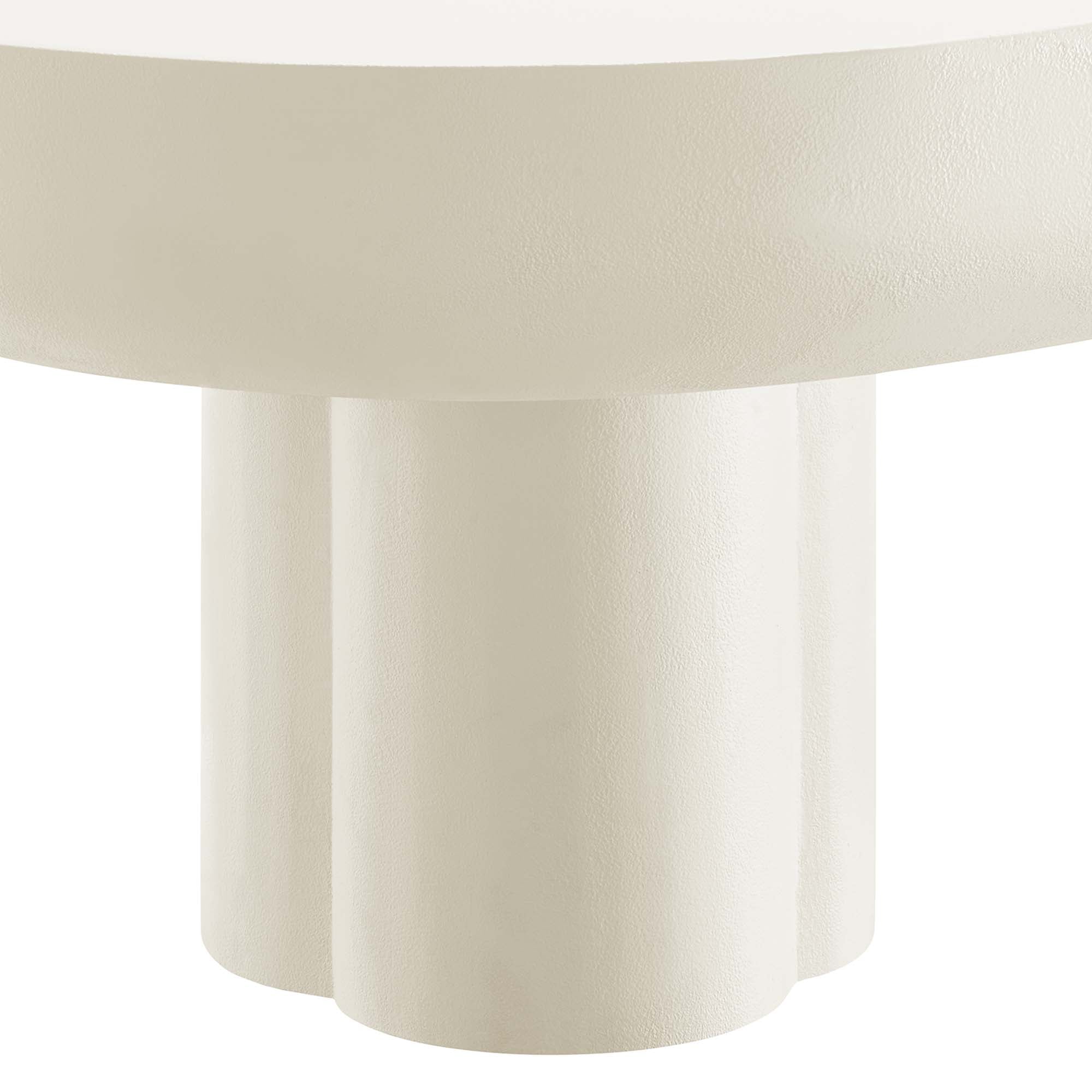 Caspian Oval Concrete Coffee Table - White