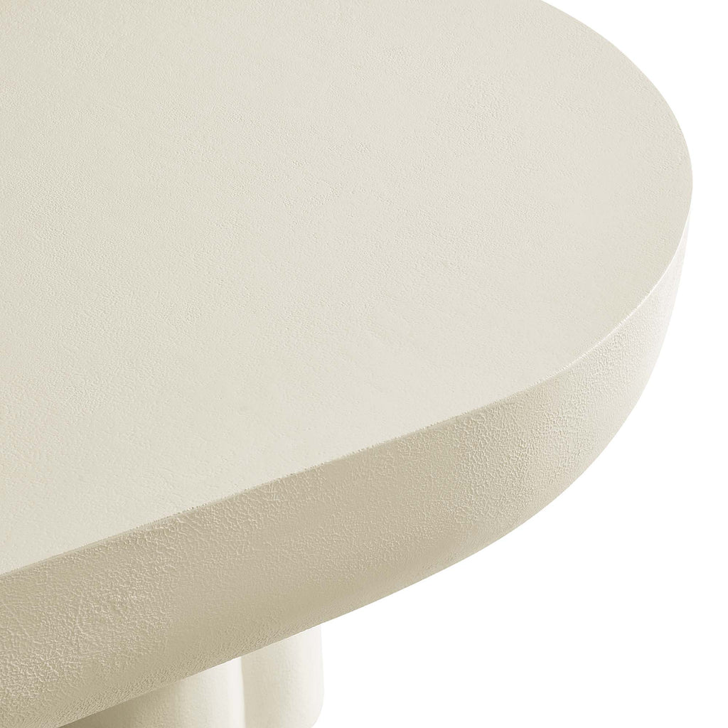 Caspian Oval Concrete Coffee Table - White
