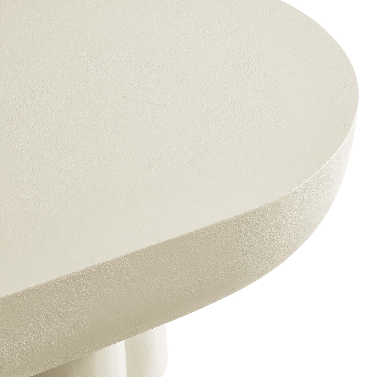 Caspian Oval Concrete Coffee Table - White