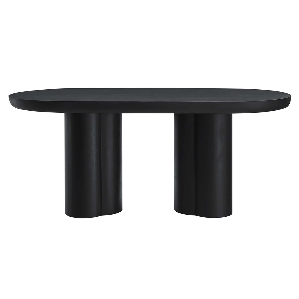 Caspian 72" Oval Concrete Dining Table - Black