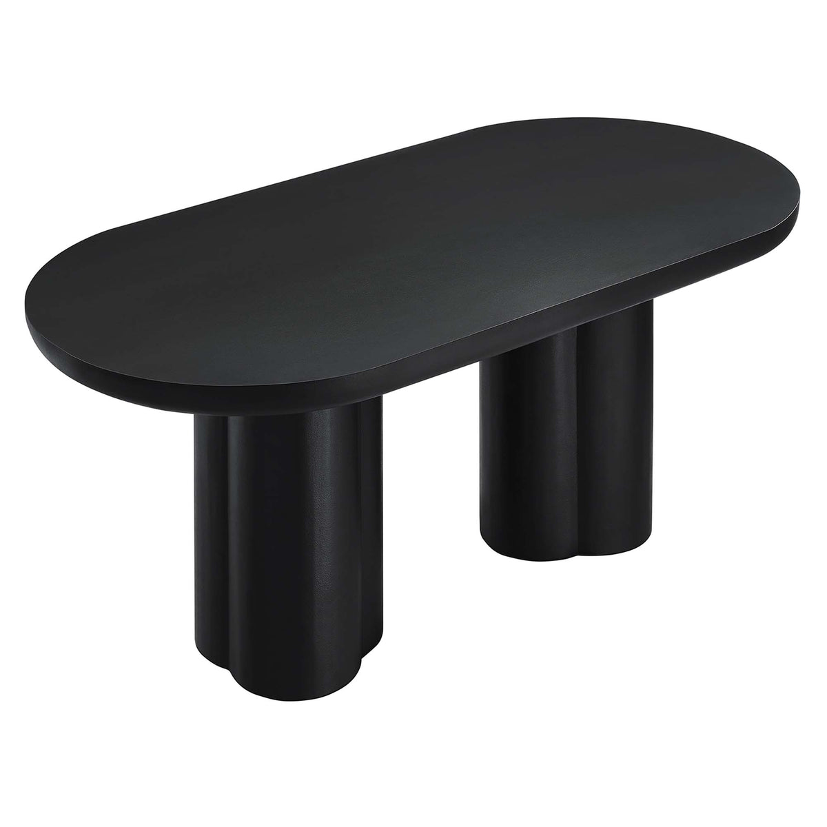 Caspian 72" Oval Concrete Dining Table - Black