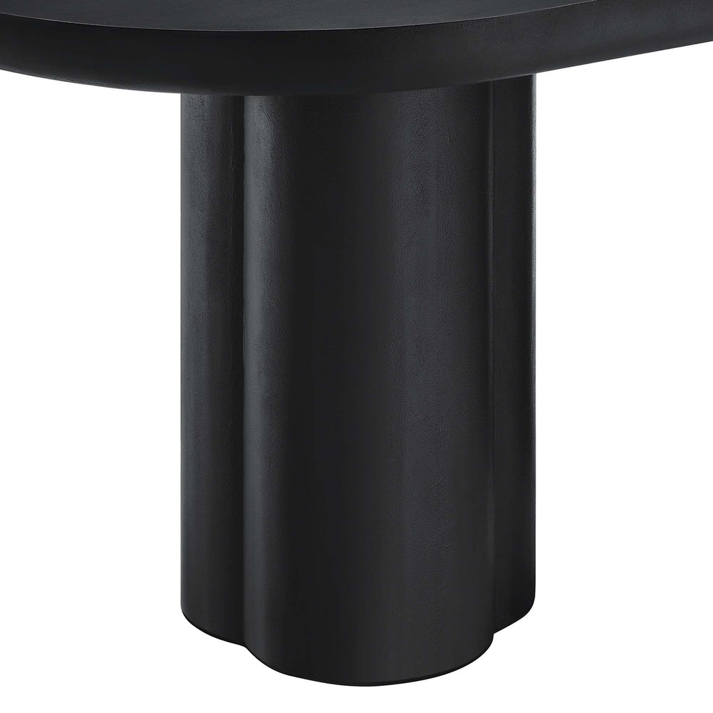 Caspian 72" Oval Concrete Dining Table - Black