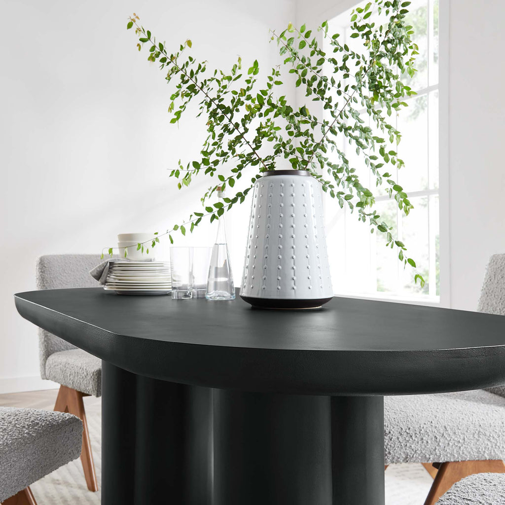 Caspian 72" Oval Concrete Dining Table - Black