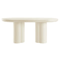 Caspian 72" Oval Concrete Dining Table - White