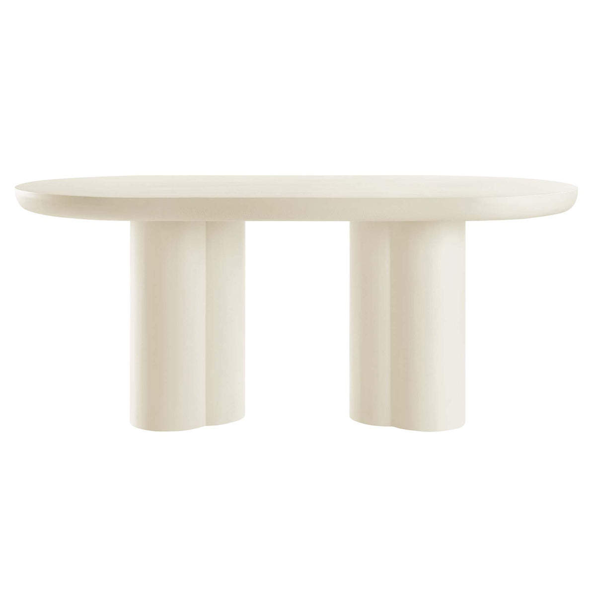 Caspian 72" Oval Concrete Dining Table - White
