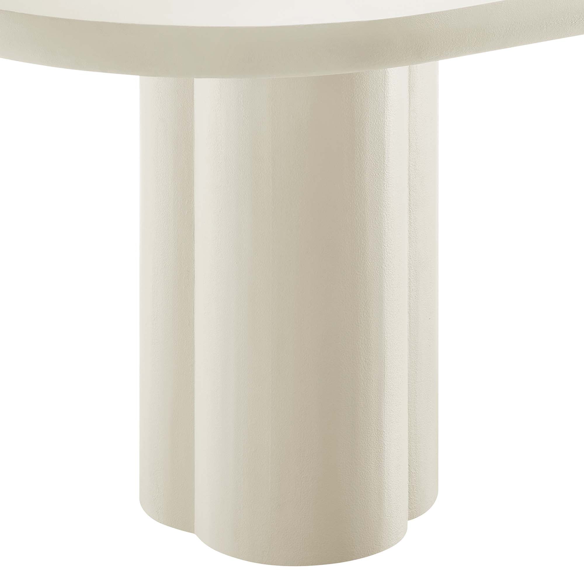 Caspian 72" Oval Concrete Dining Table - White