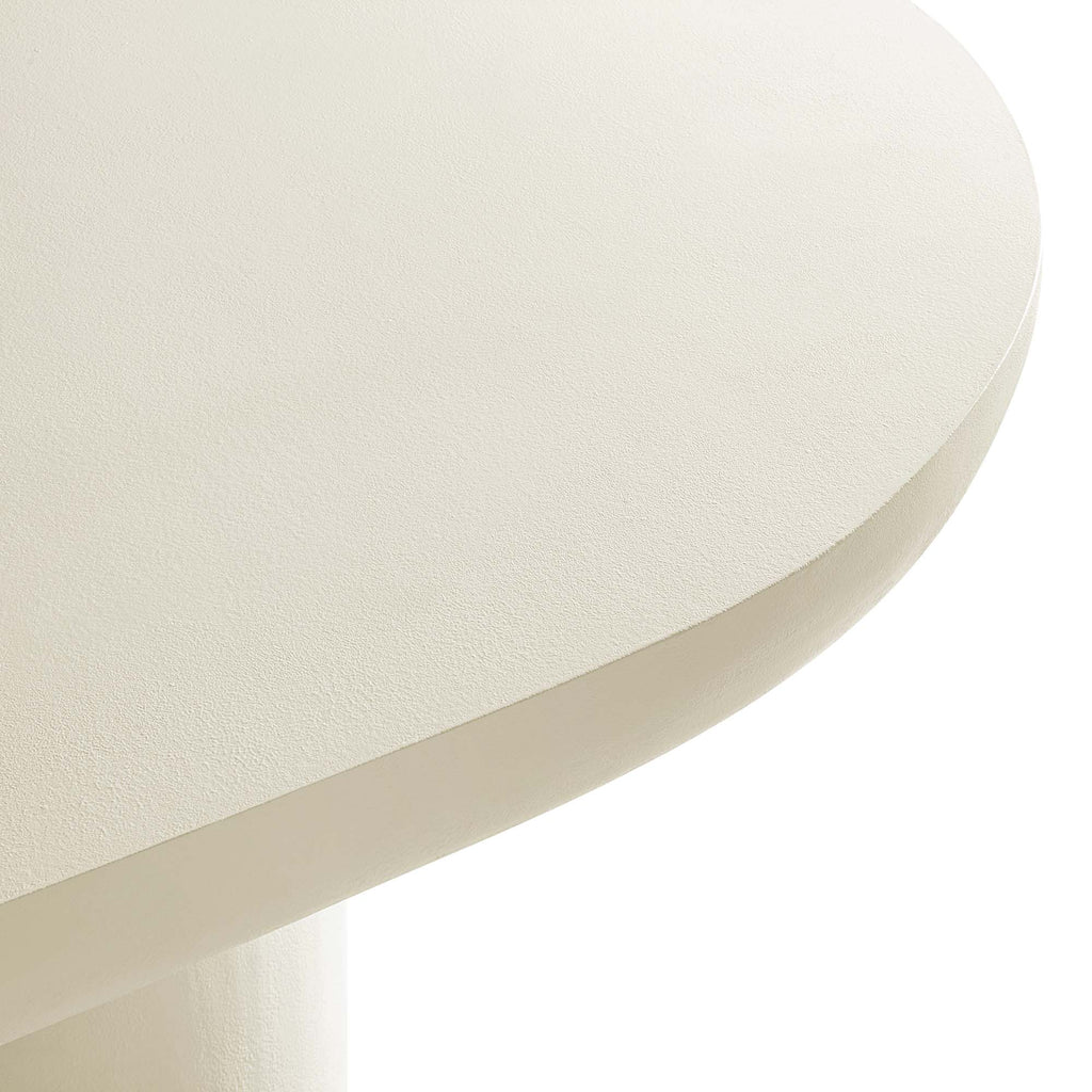 Caspian 72" Oval Concrete Dining Table - White