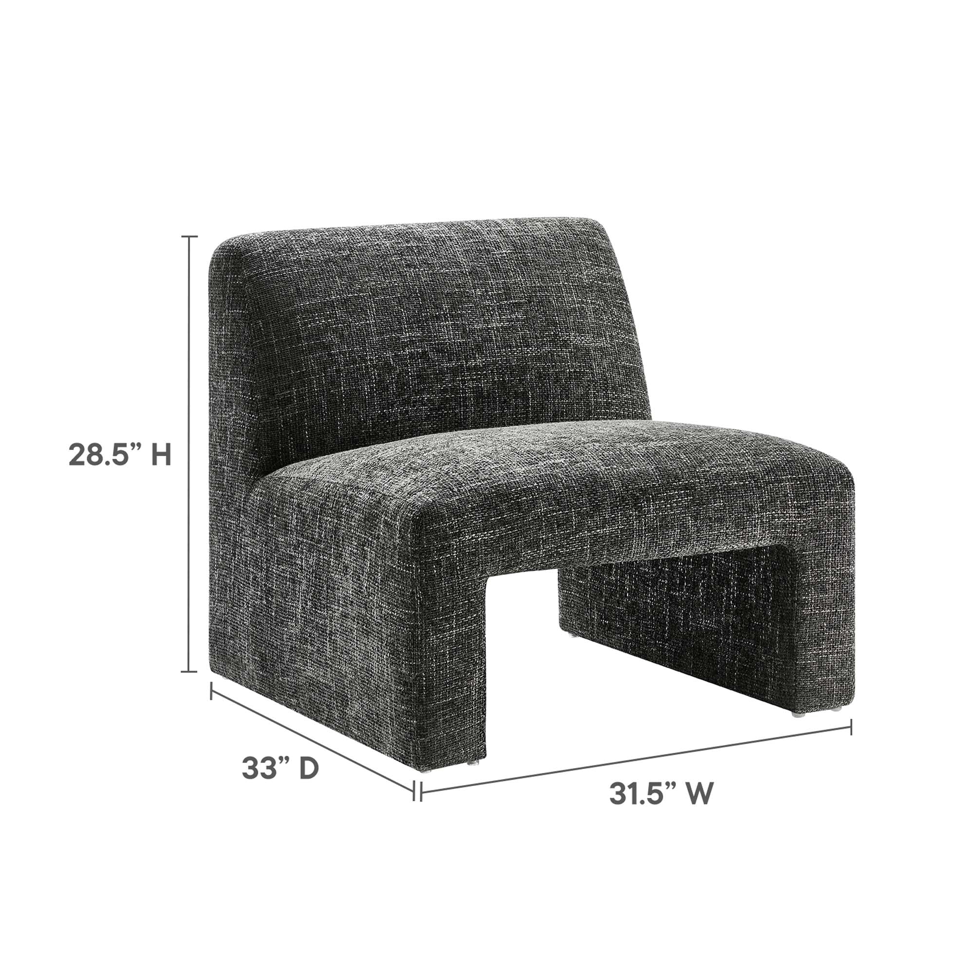Amita Chenille Upholstered Accent Chair - Carbon Black
