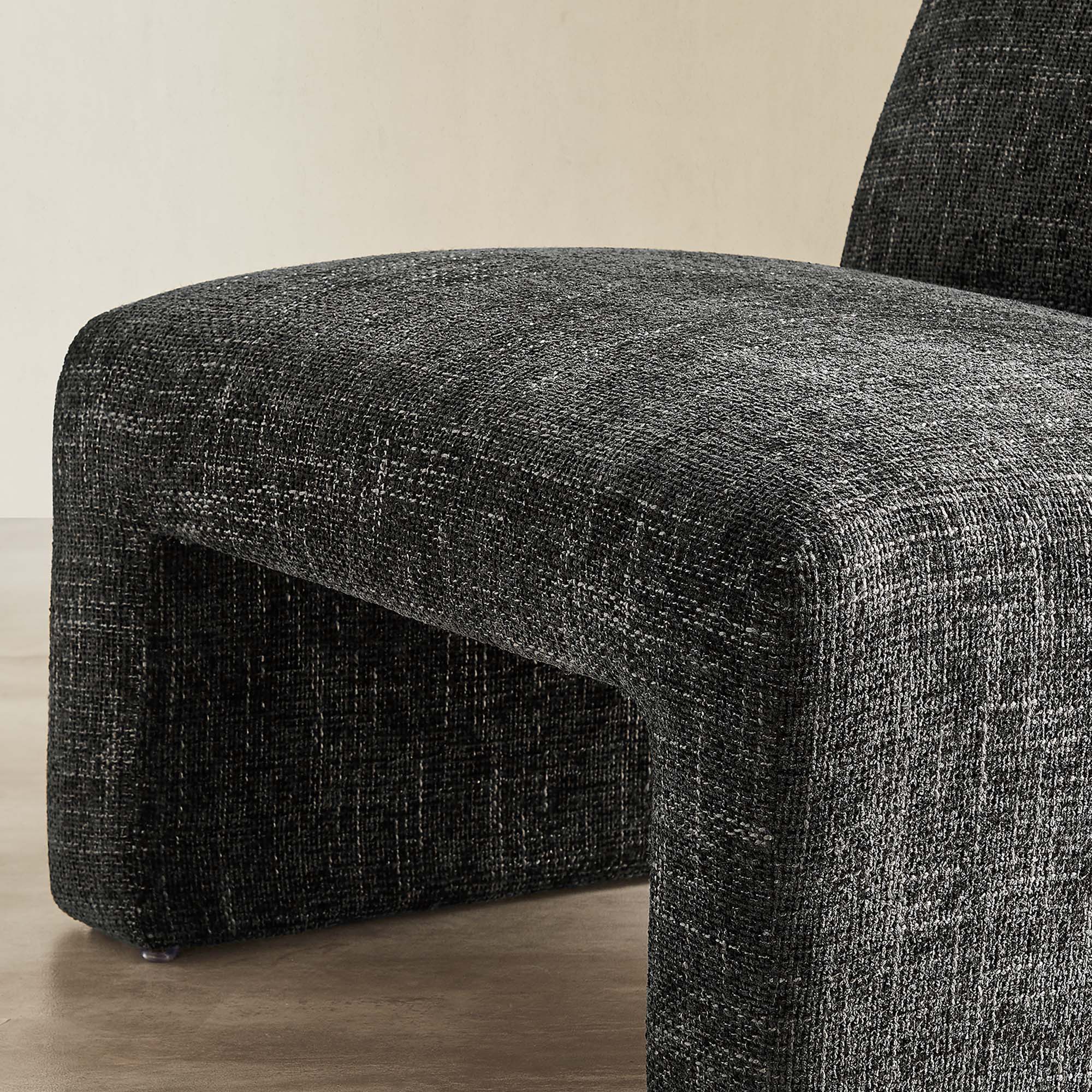 Amita Chenille Upholstered Accent Chair - Carbon Black