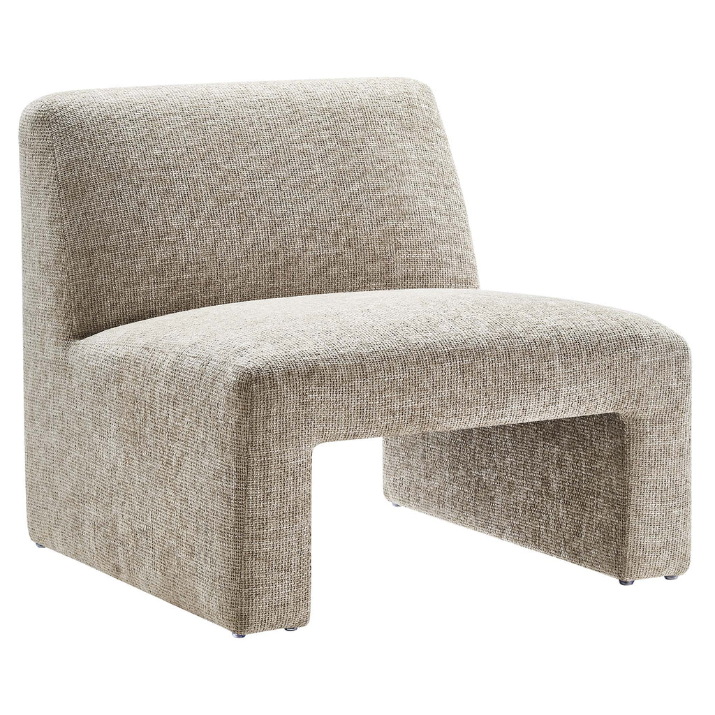 Amita Chenille Upholstered Accent Chair - Khaki