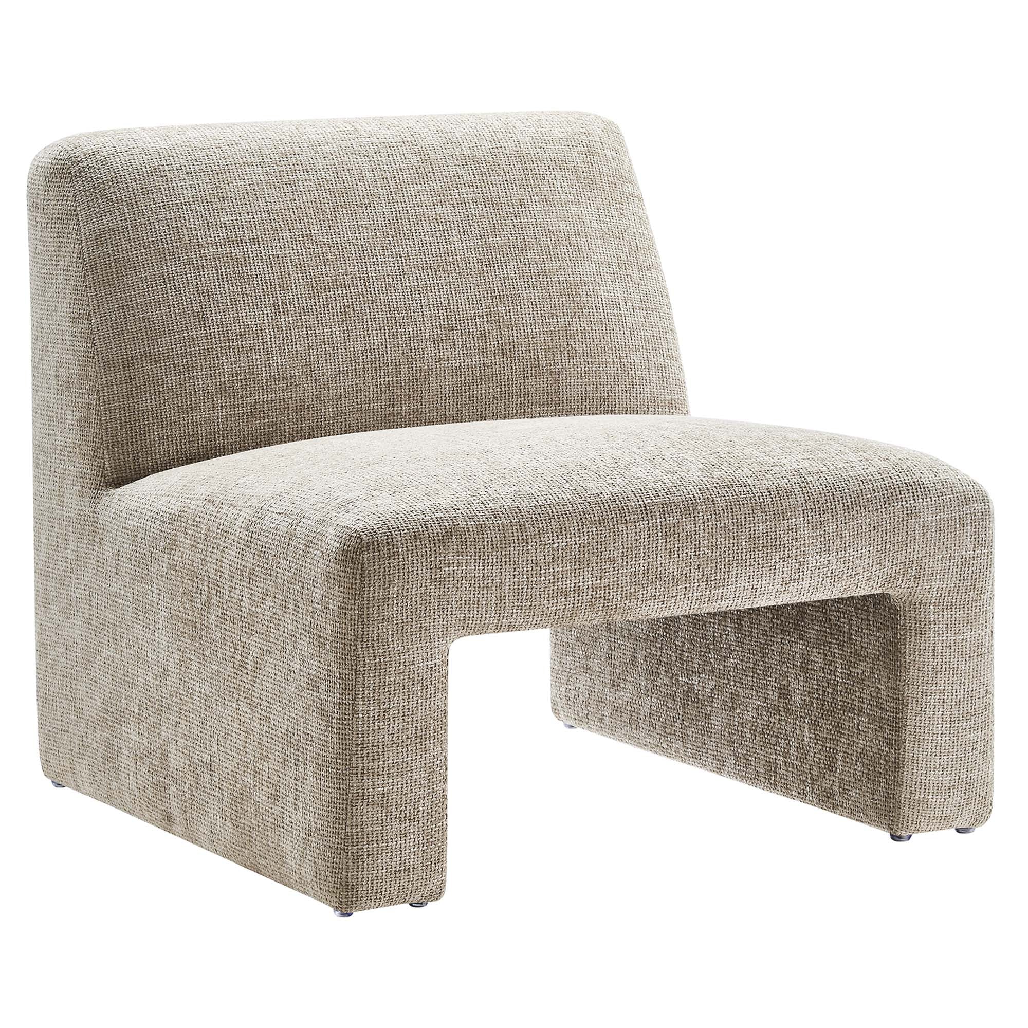 Amita Chenille Upholstered Accent Chair - Khaki