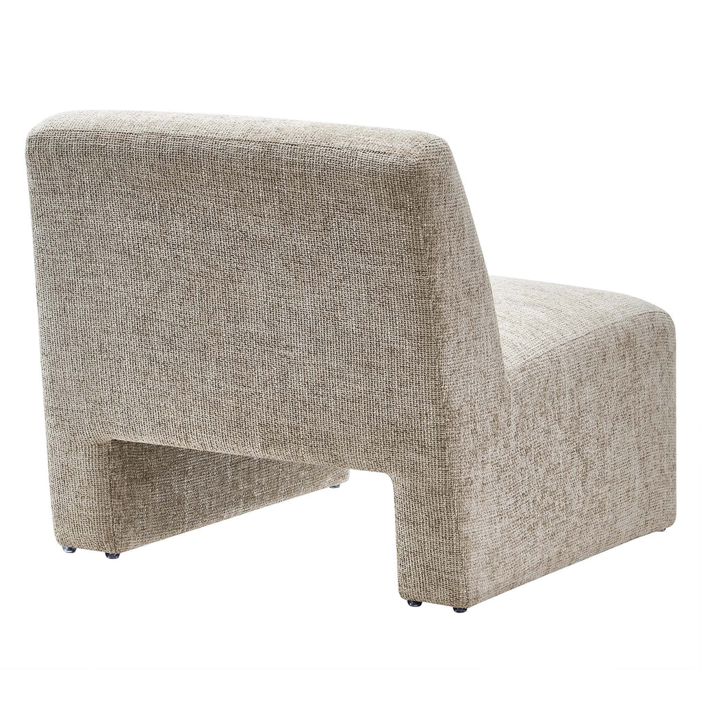 Amita Chenille Upholstered Accent Chair - Khaki