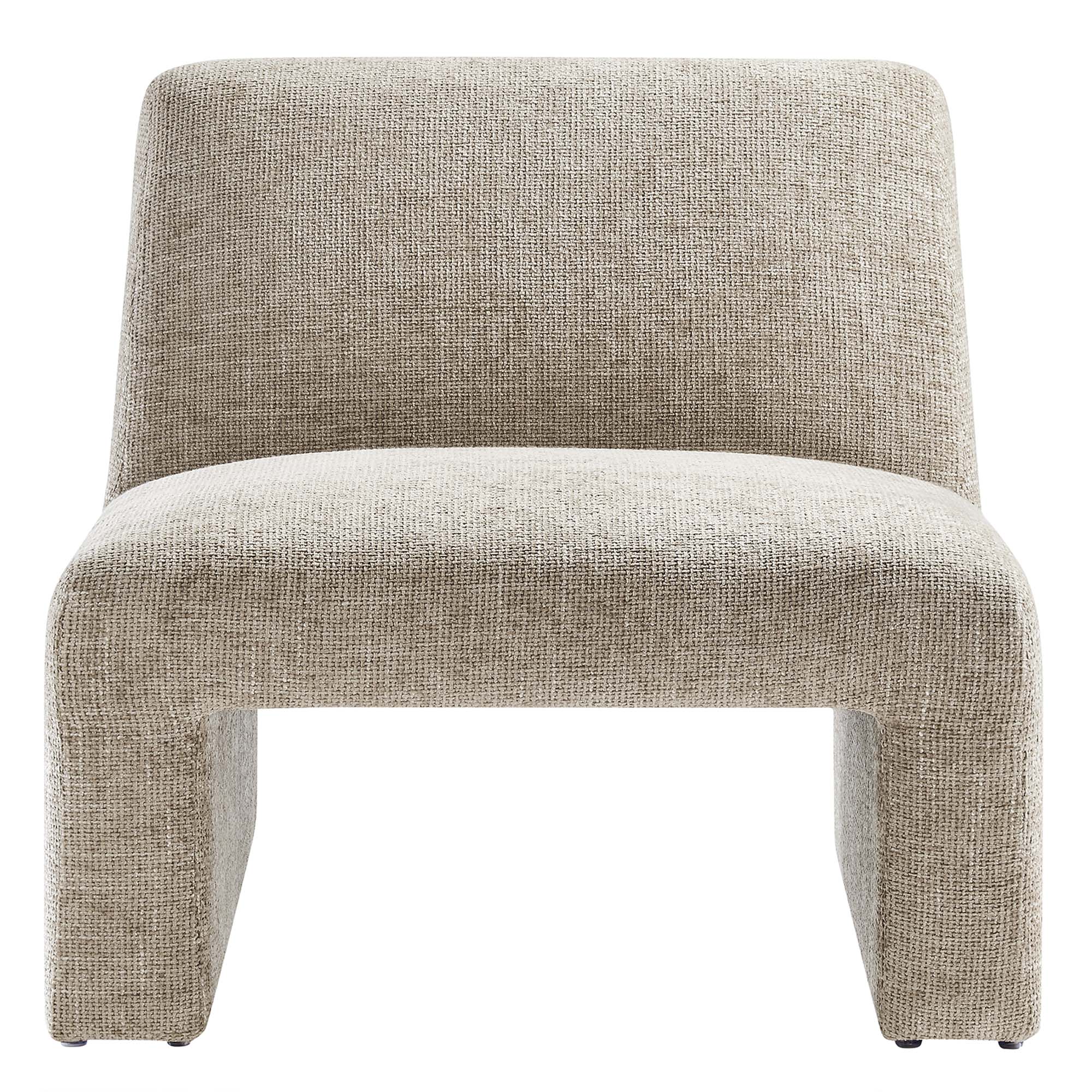 Amita Chenille Upholstered Accent Chair - Khaki