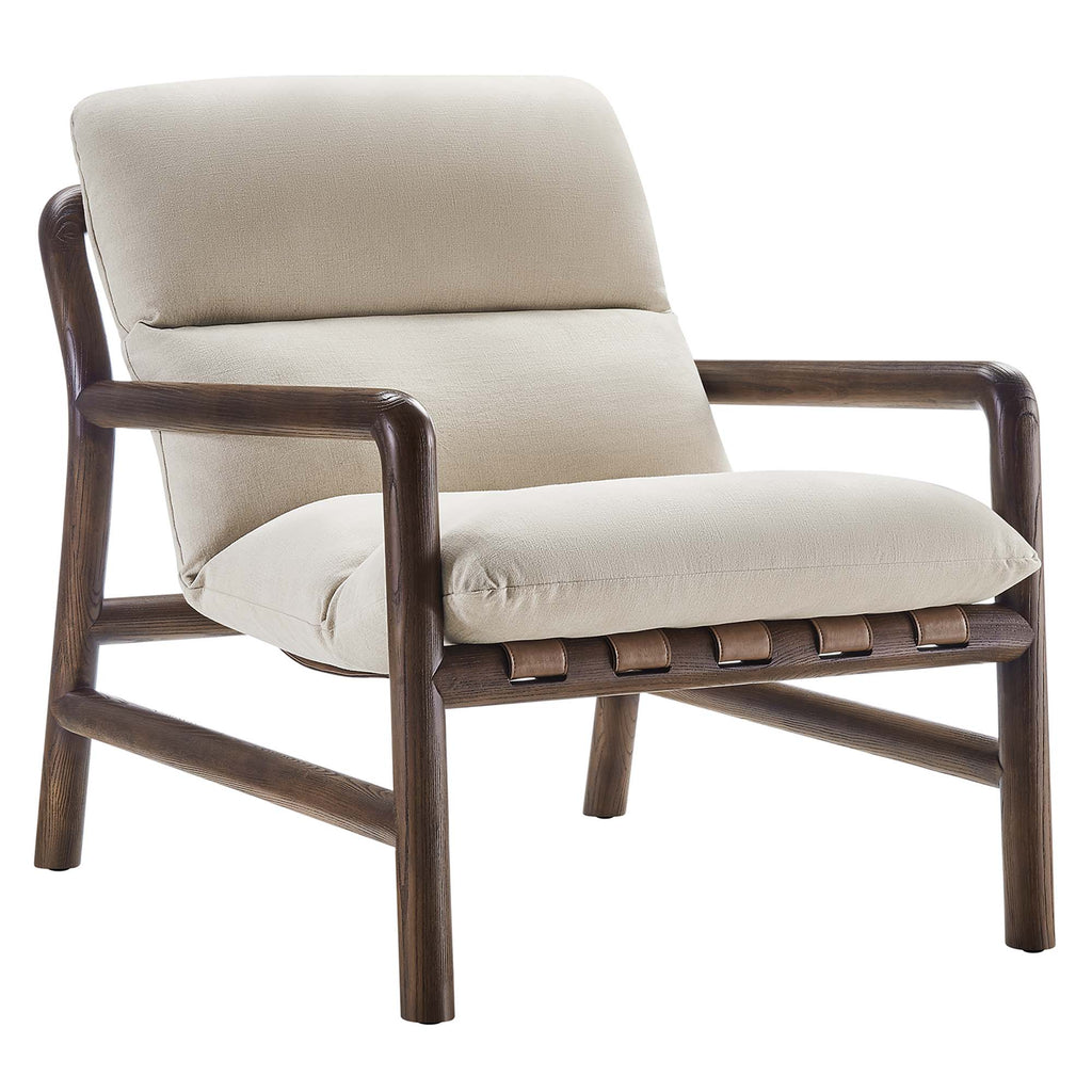 Paxton Wood Sling Chair - Dune Fabric Walnut