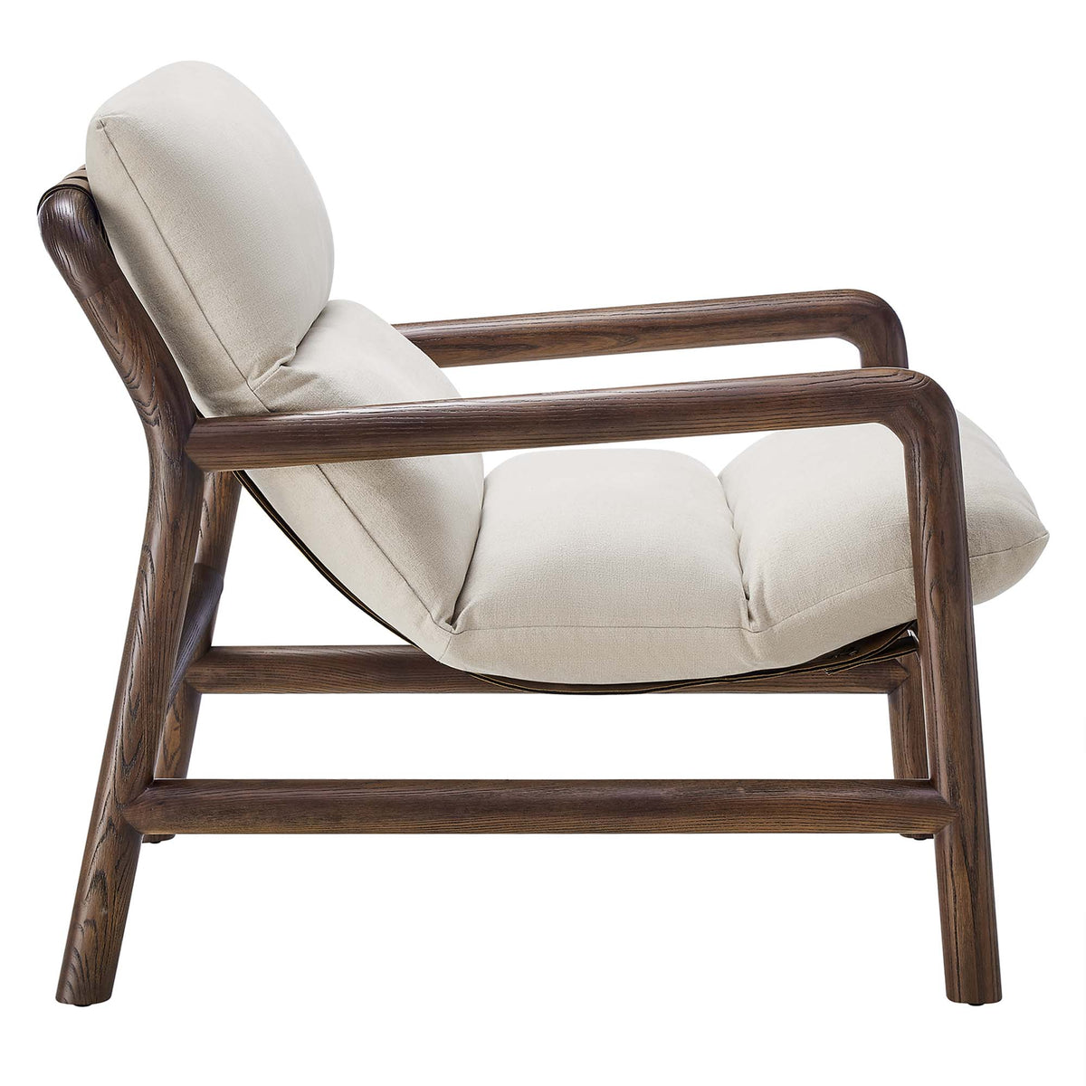 Paxton Wood Sling Chair - Dune Fabric Walnut