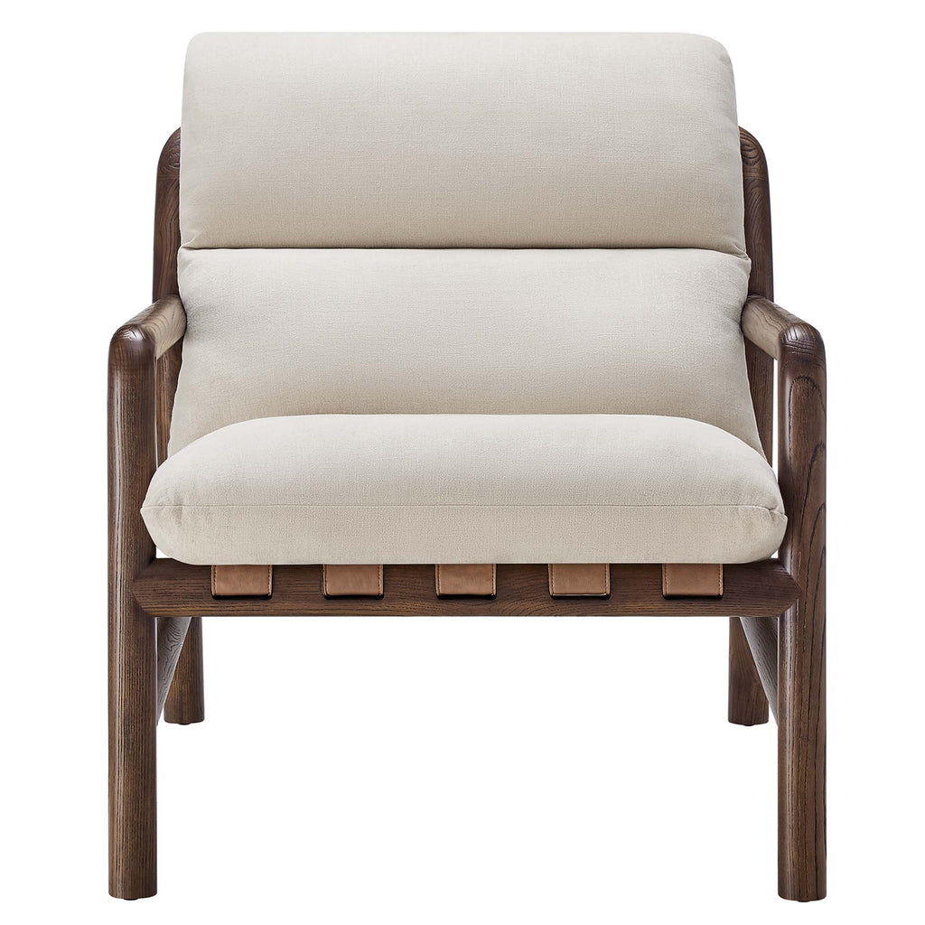 Paxton Wood Sling Chair - Dune Fabric Walnut