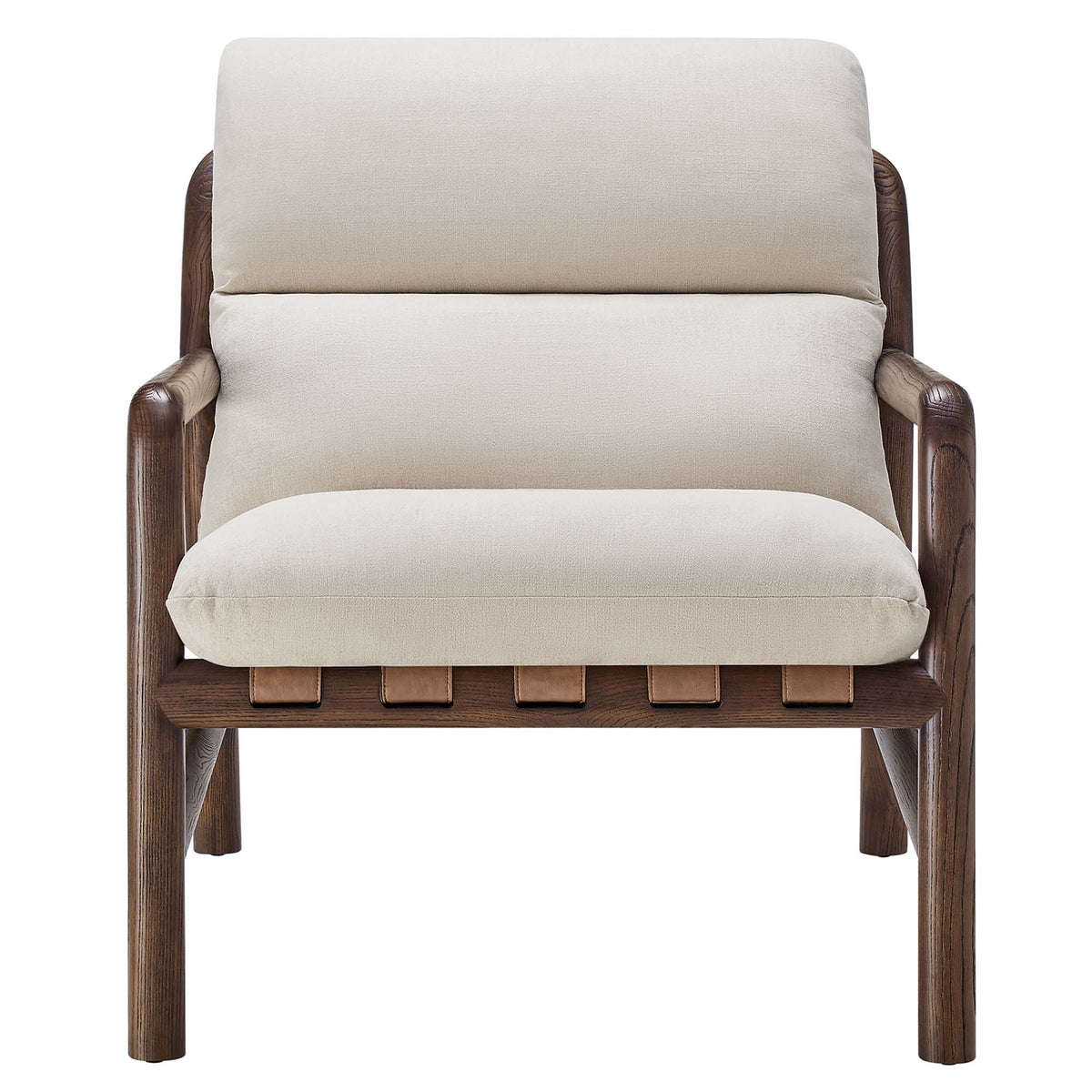 Paxton Wood Sling Chair - Dune Fabric Walnut