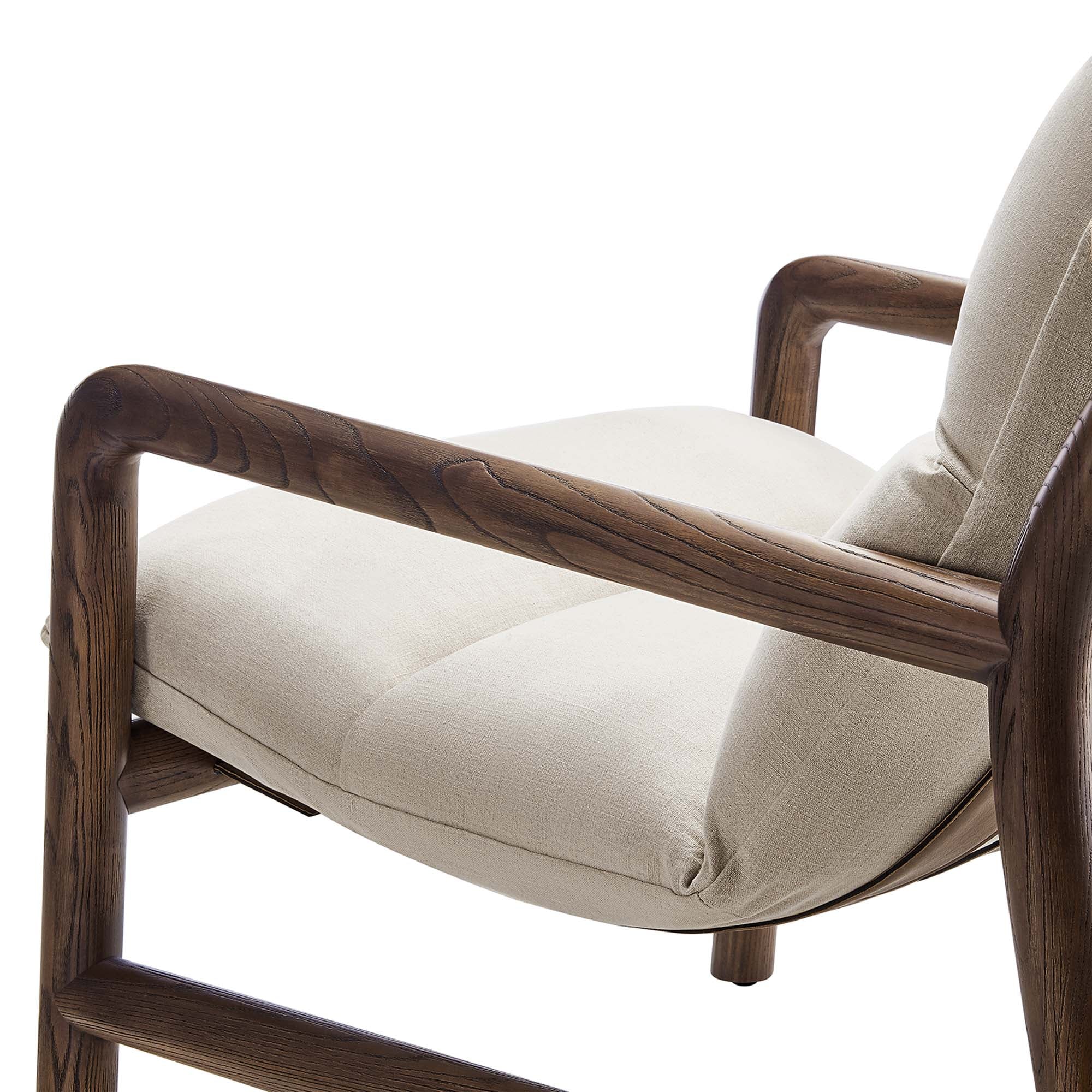 Paxton Wood Sling Chair - Dune Fabric Walnut