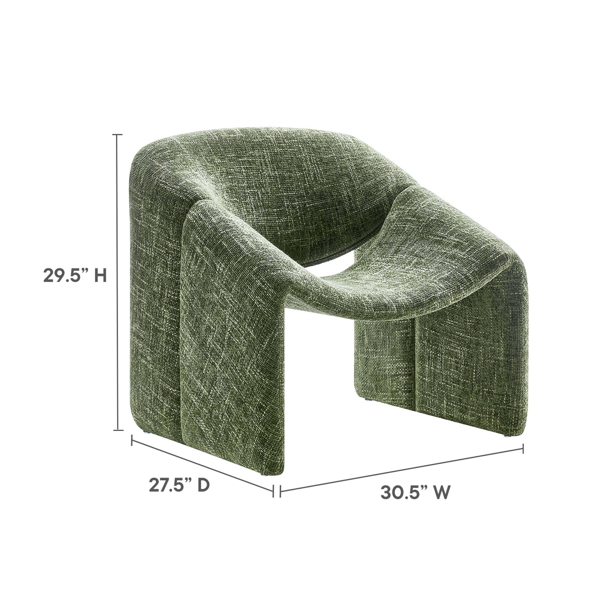 Vivi Chenille Upholstered Accent Chair - Basil