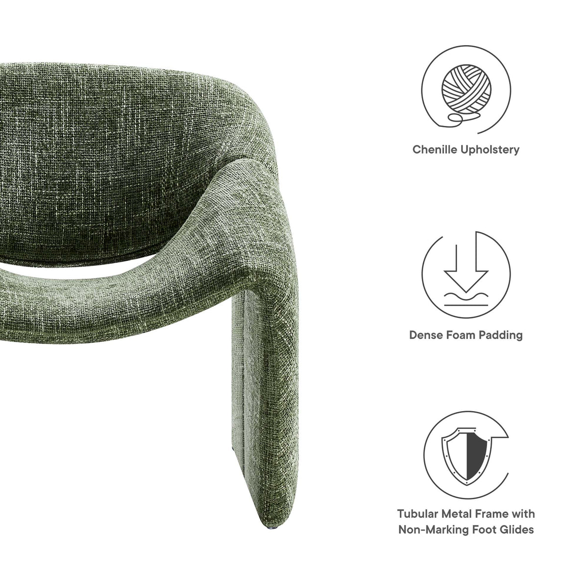 Vivi Chenille Upholstered Accent Chair - Basil