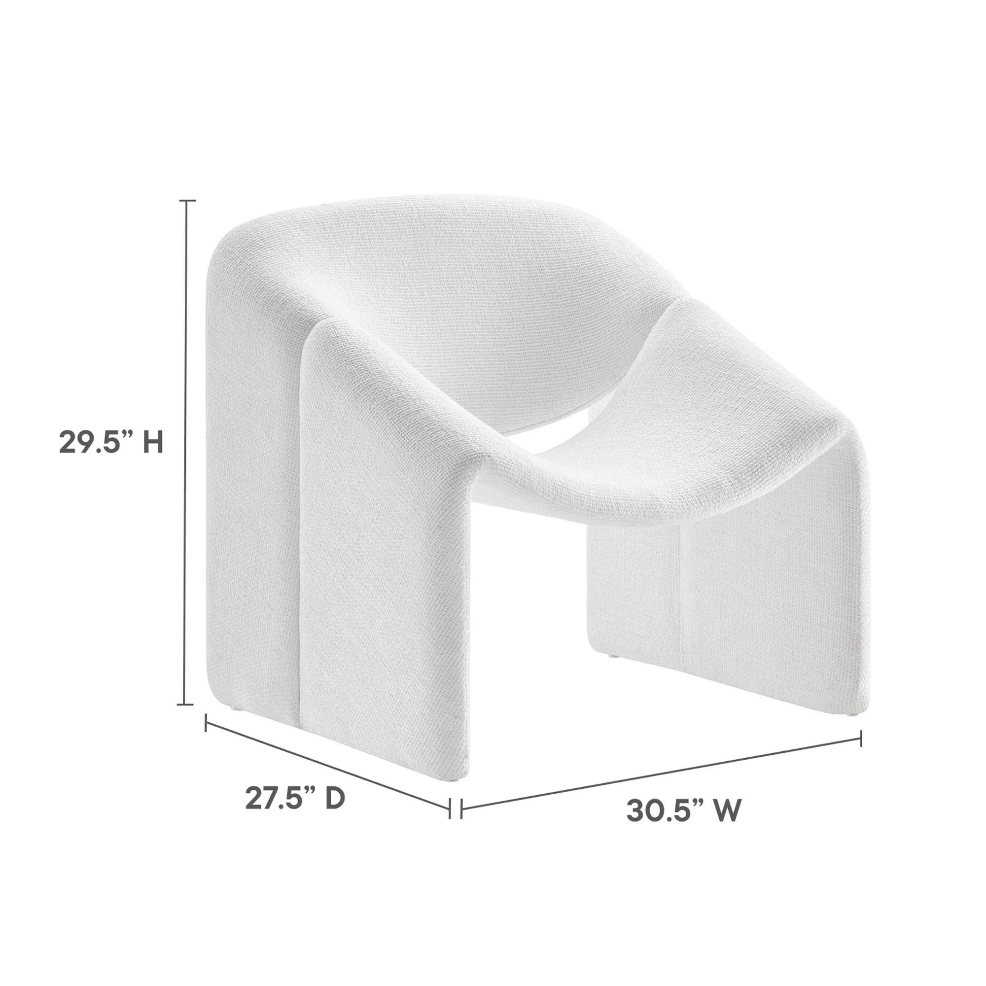 Vivi Chenille Upholstered Accent Chair - Frost