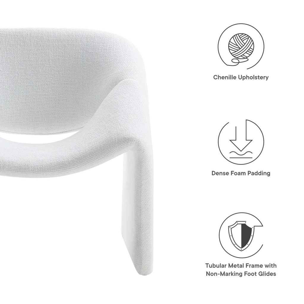 Vivi Chenille Upholstered Accent Chair - Frost