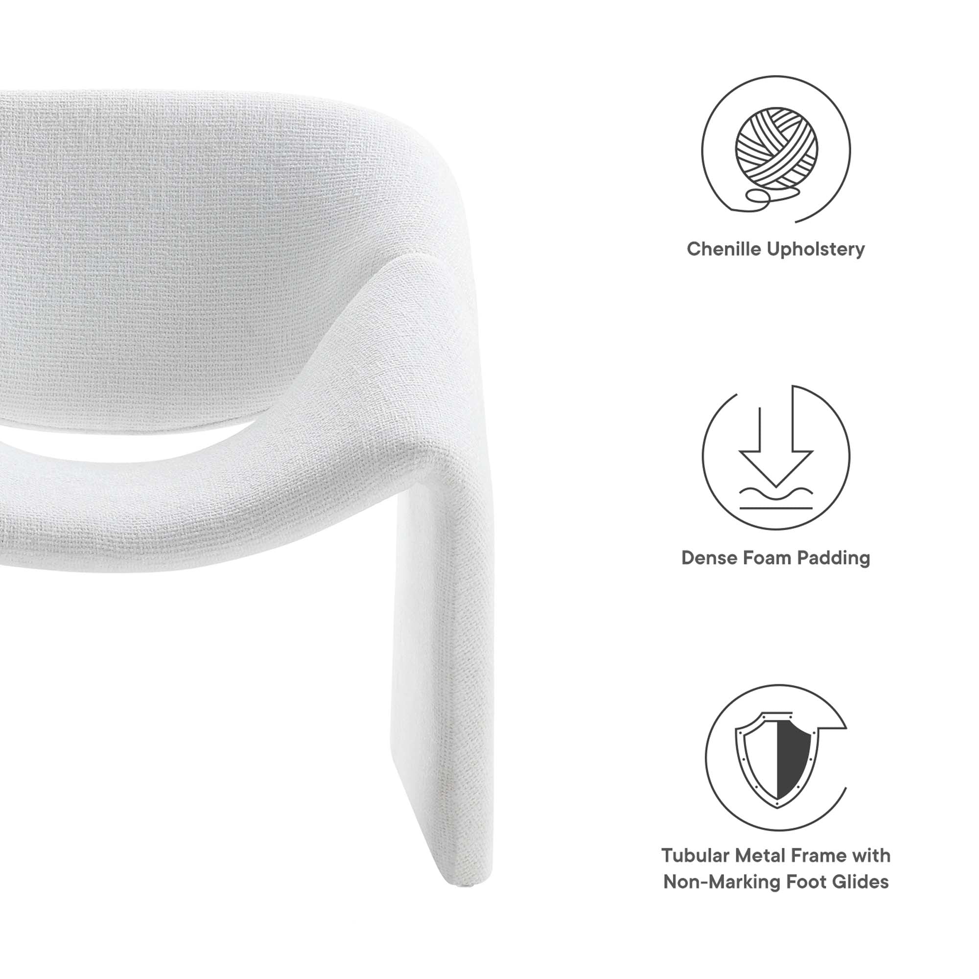 Vivi Chenille Upholstered Accent Chair - Frost