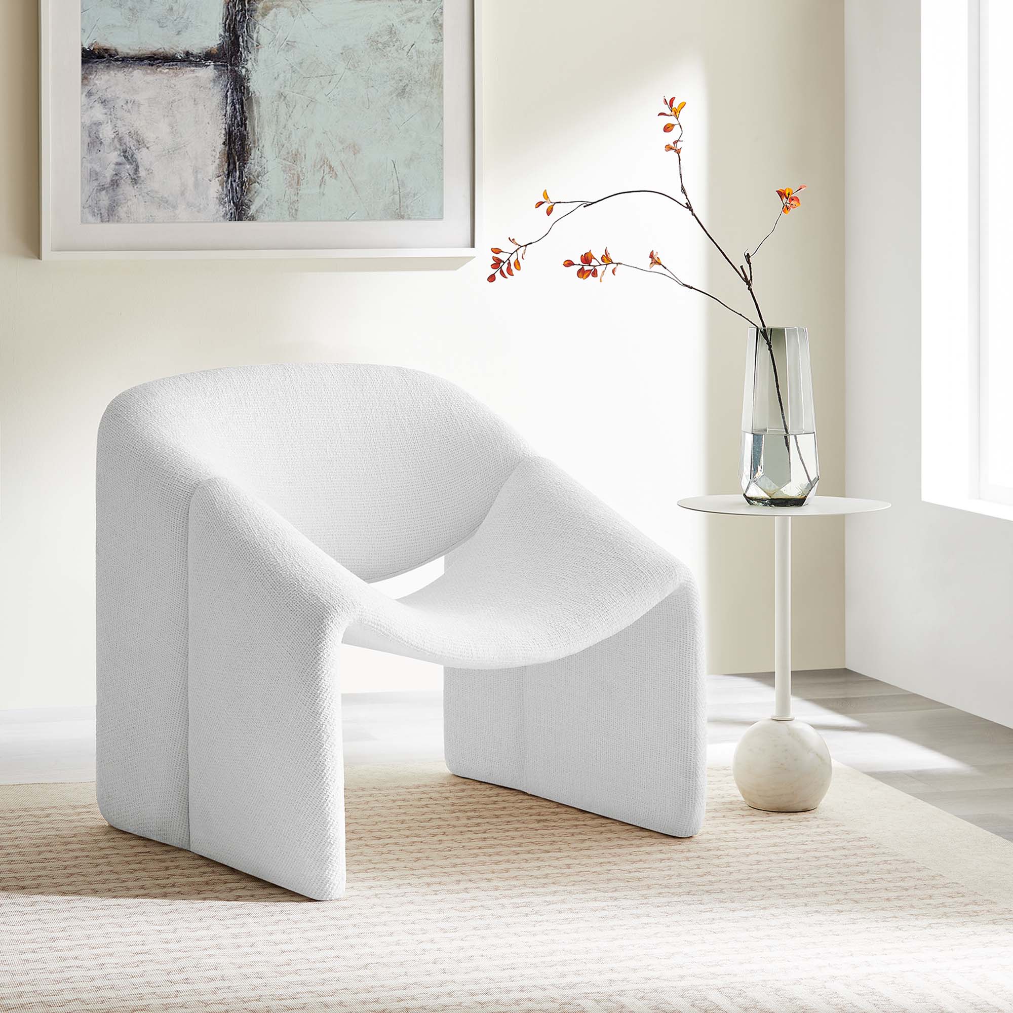 Vivi Chenille Upholstered Accent Chair - Frost
