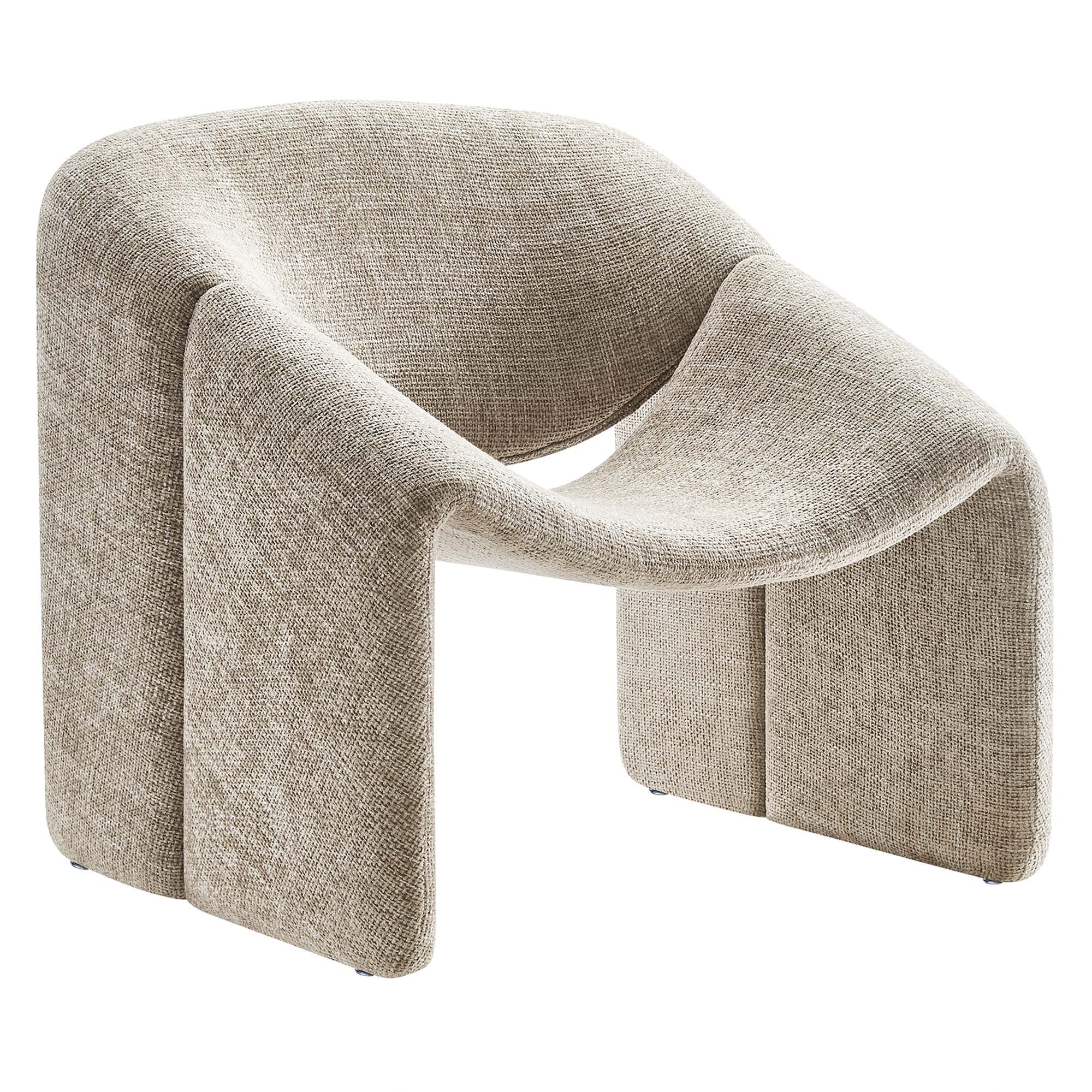 Vivi Chenille Upholstered Accent Chair - Khaki