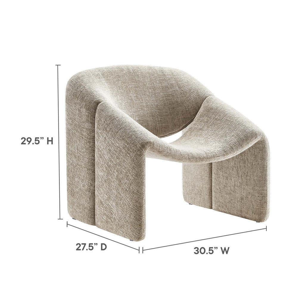 Vivi Chenille Upholstered Accent Chair - Khaki