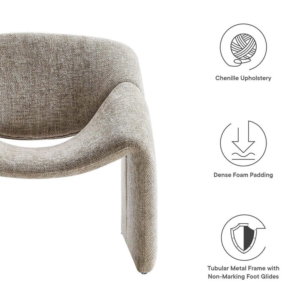 Vivi Chenille Upholstered Accent Chair - Khaki