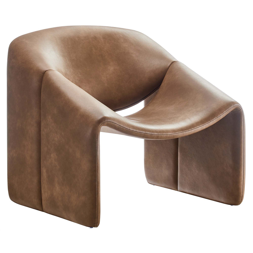 Vivi Vegan Leather Accent Chair - Brown