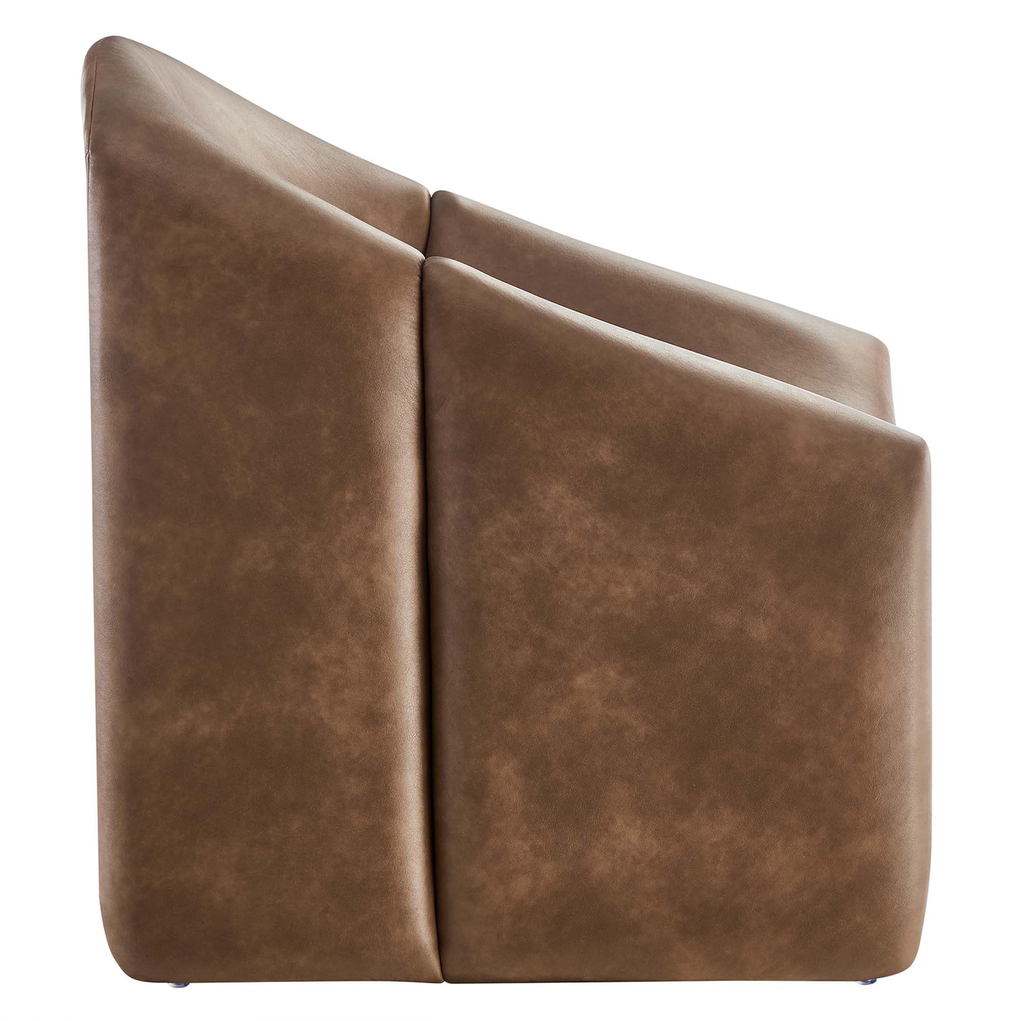 Vivi Vegan Leather Accent Chair - Brown