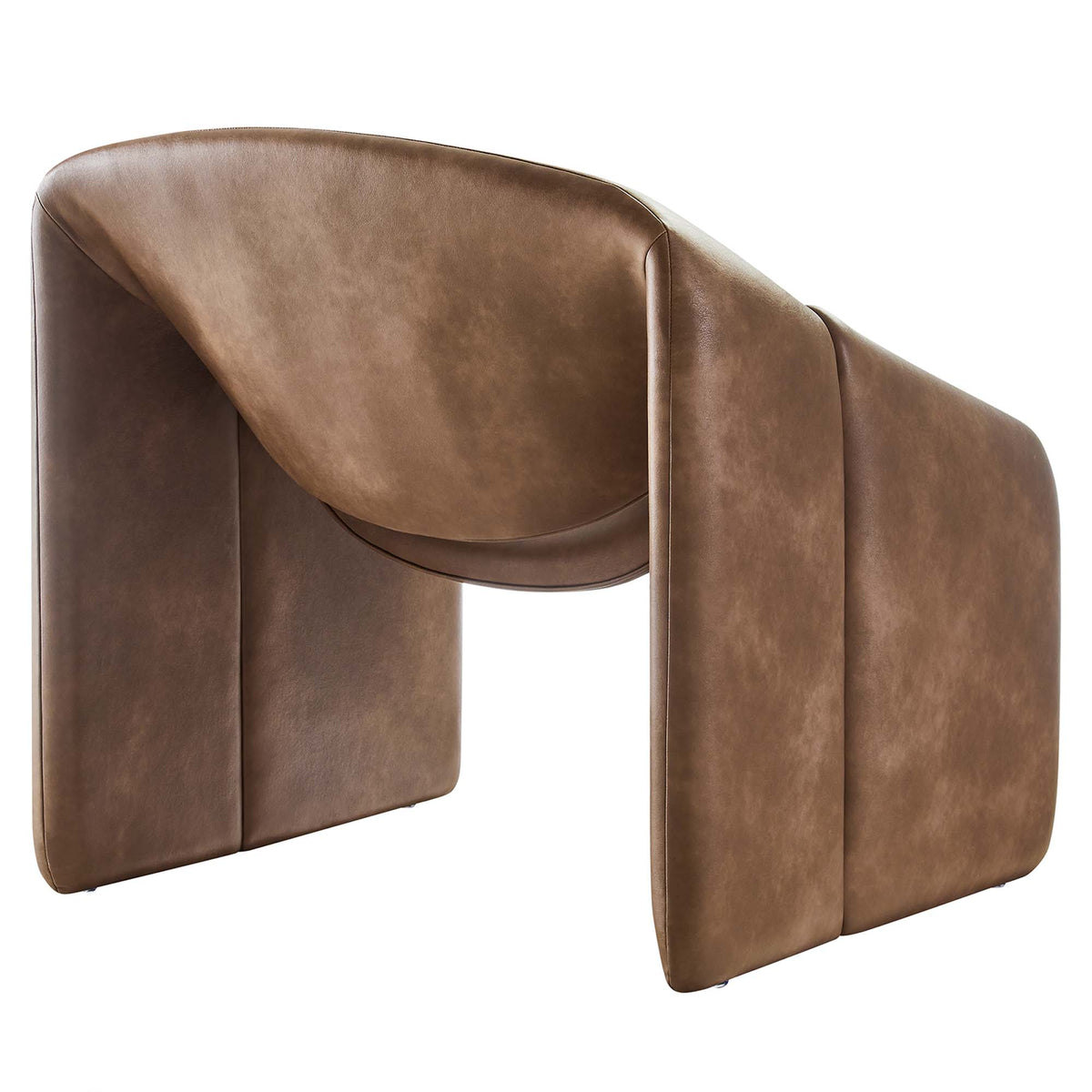 Vivi Vegan Leather Accent Chair - Brown